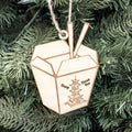Ornament - Chinese Take-Out - Raw Wood 3x4in