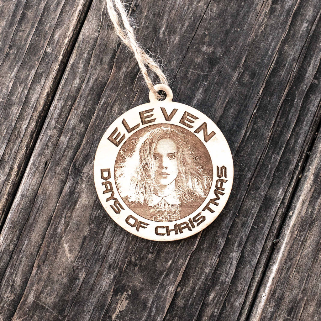 Ornament - Eleven Days of Christmas - Raw Wood 3x3in