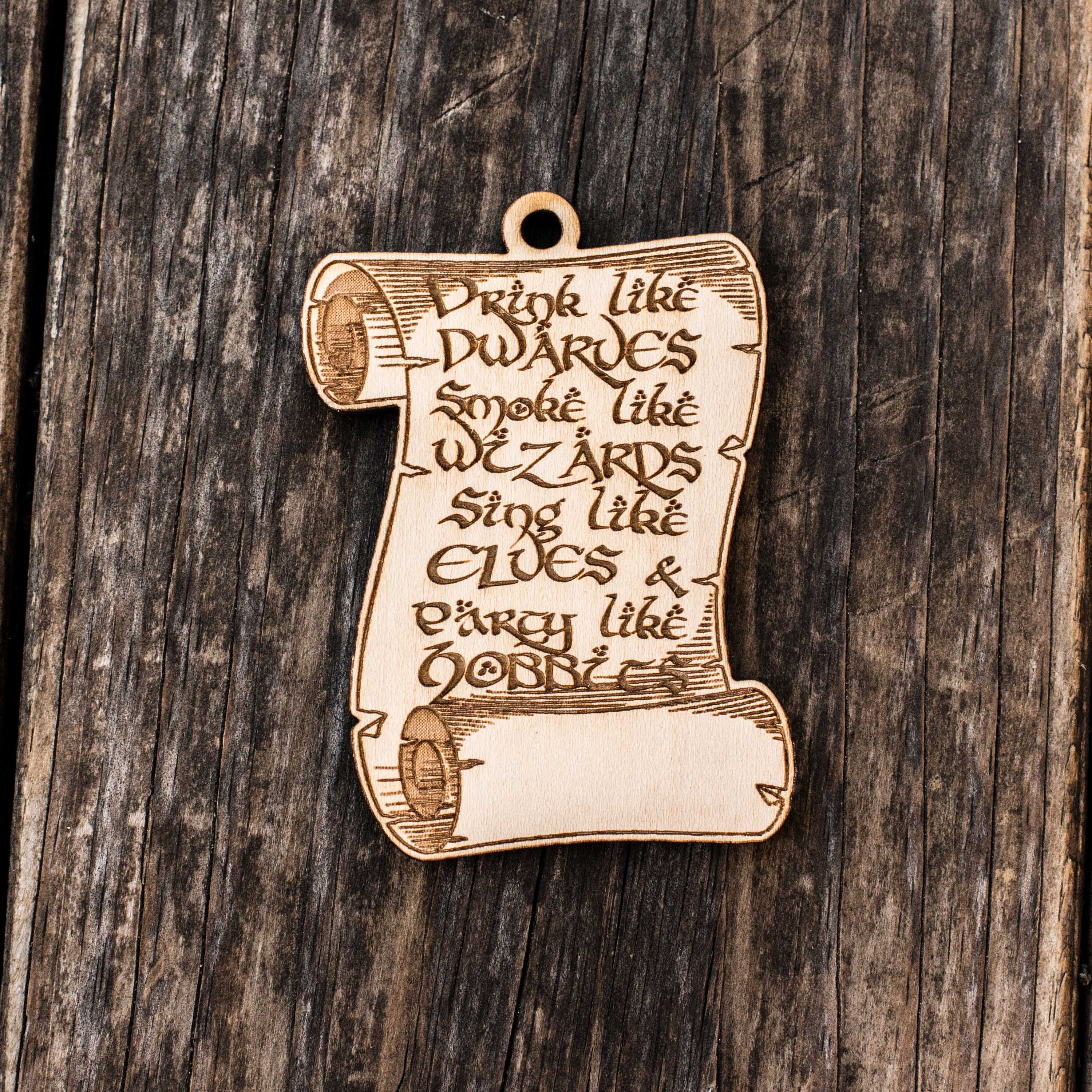 Ornament - Fantasy Rules - Raw Wood 3x3in