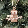 Ornament - Happy Who-lidays - Raw Wood 4x3in
