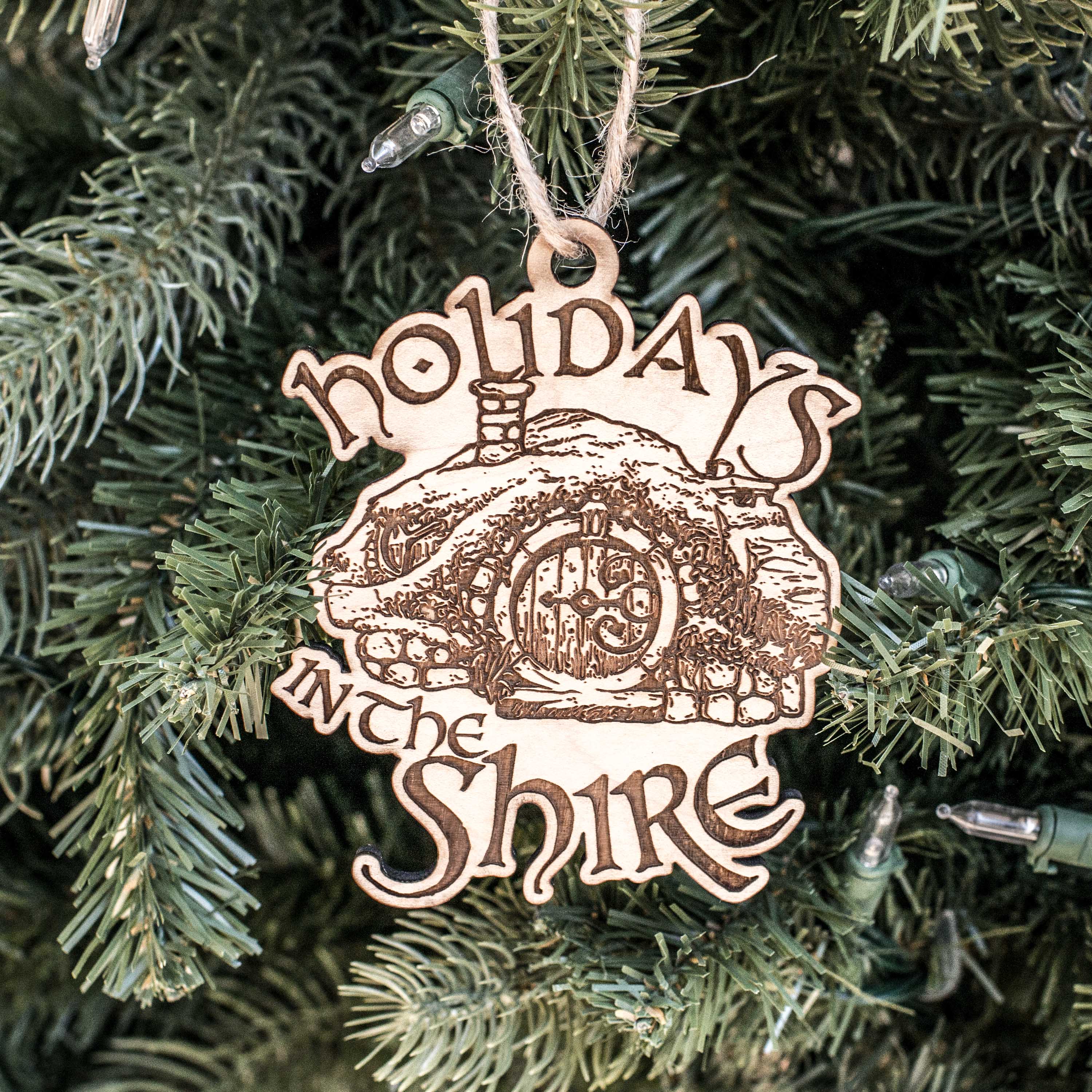 Ornament - Holidays in the Shire - Raw Wood 4x3n