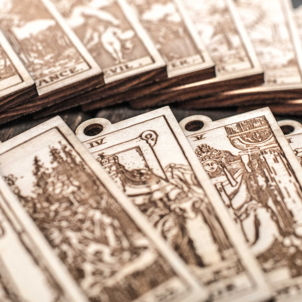 Ornament - Major Arcana -Tarot Deck - Set of 22 - Raw Wood 2x3in