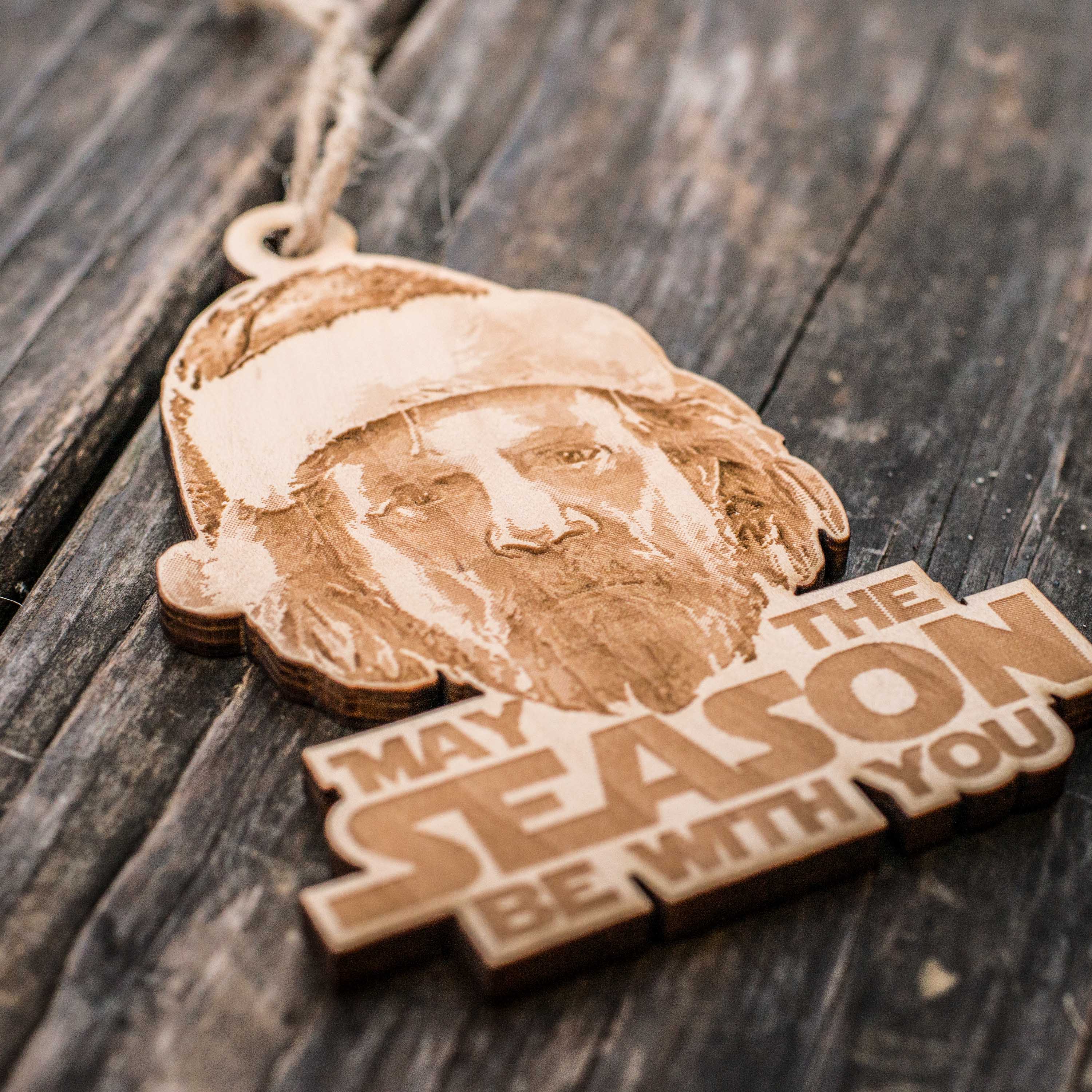 Ornament - May the Season be With You - Raw Wood 3x4in