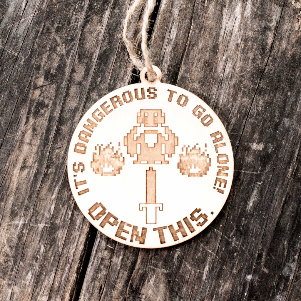 Ornament - Open This - Raw Wood 3x3in