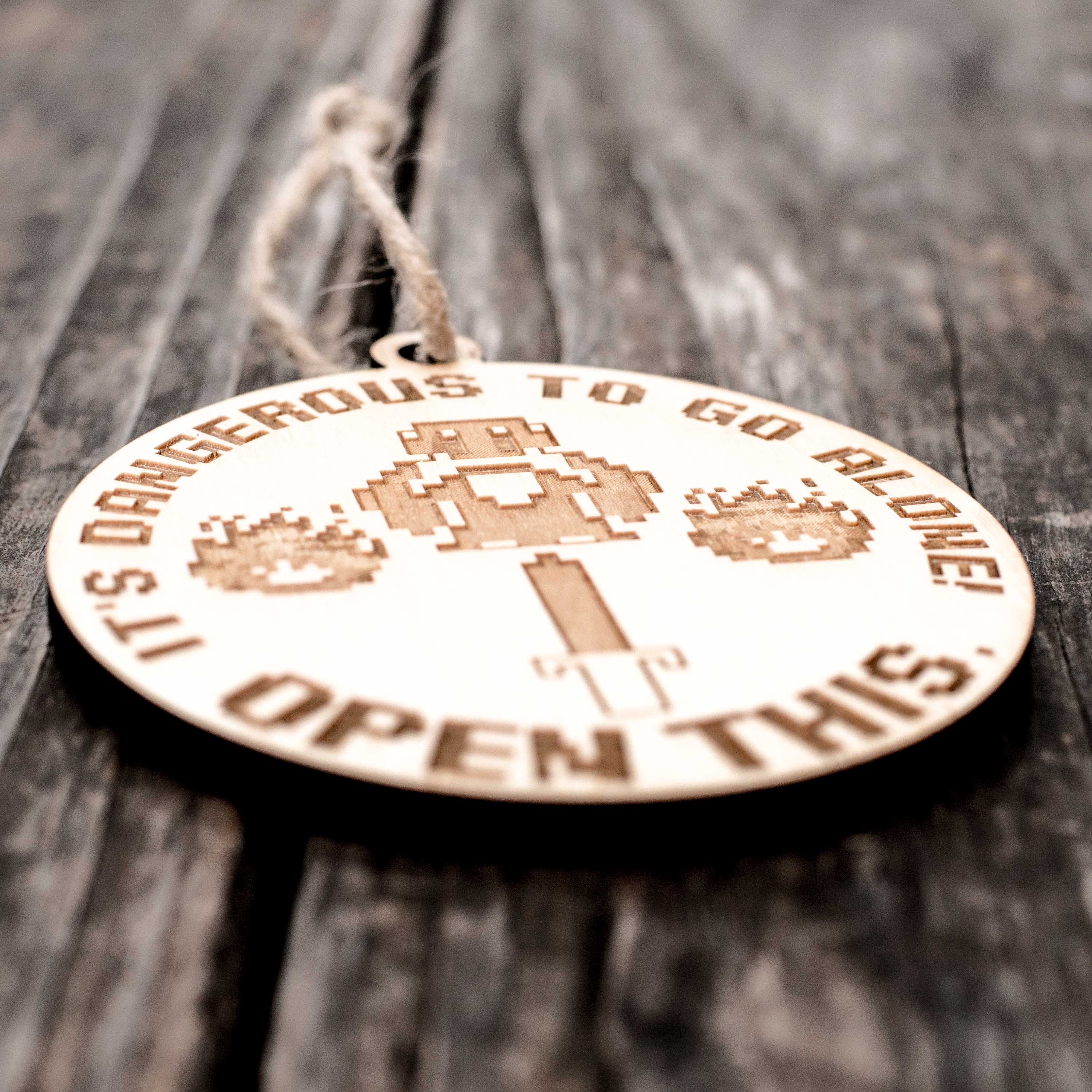 Ornament - Open This - Raw Wood 3x3in