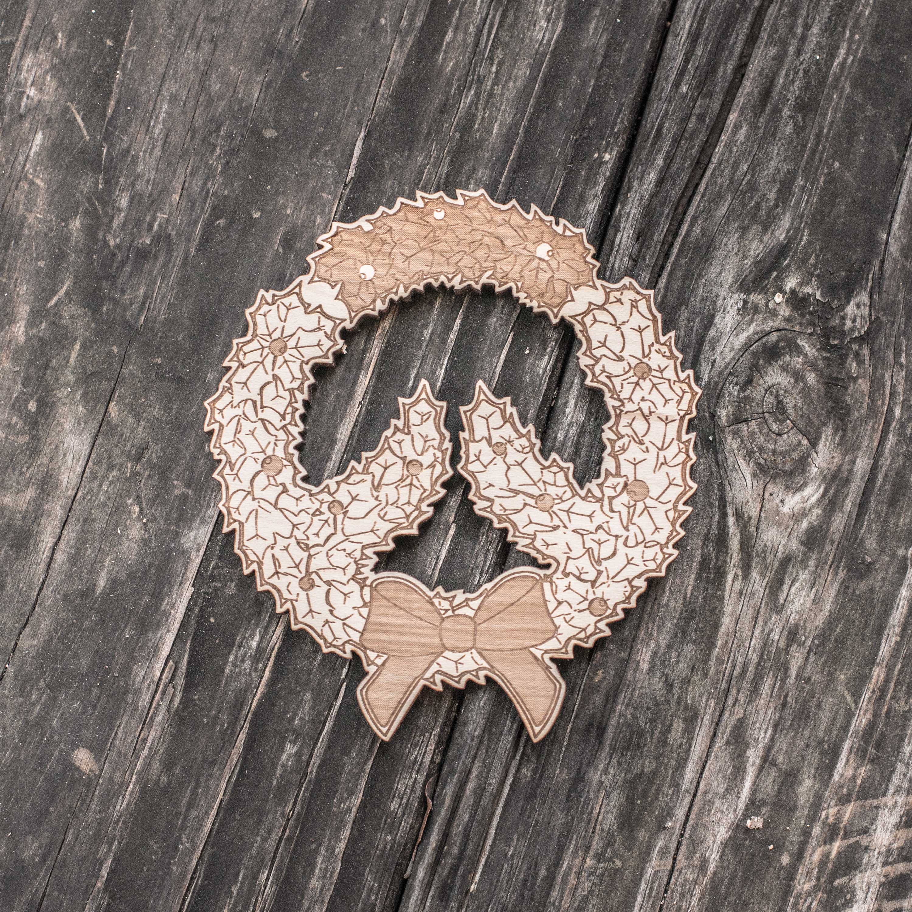 Ornament - OverWreath - Raw Wood 4x4in
