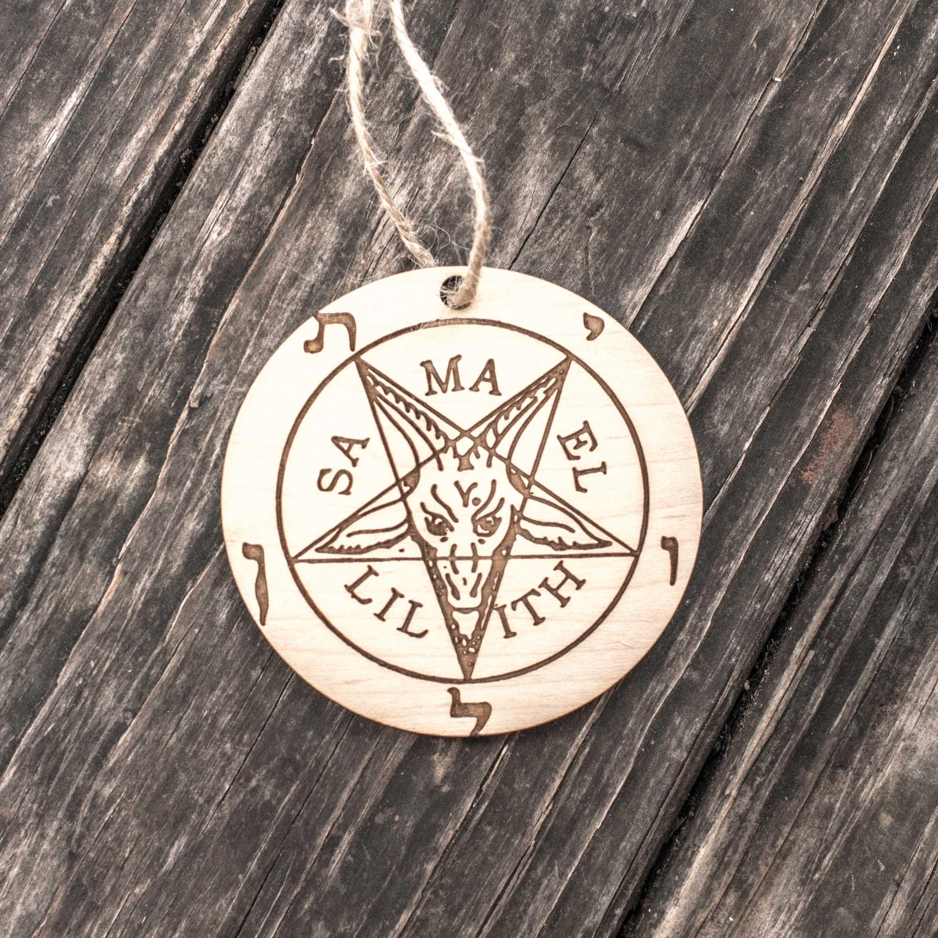 Ornament - Samael - Lilith - Raw Wood 3x3in