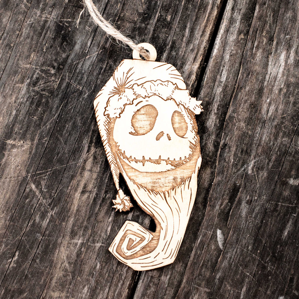 Ornament - Santa Jack - Raw Wood 3x5in