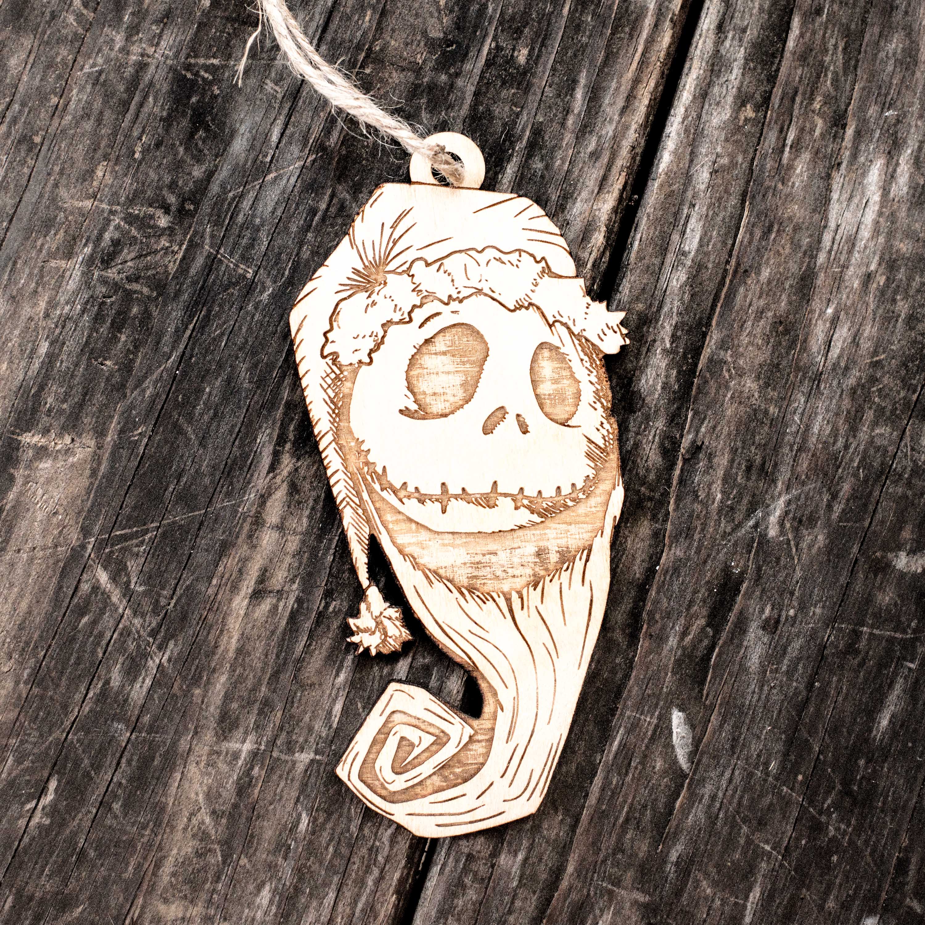 Ornament - Santa Jack - Raw Wood 3x5in