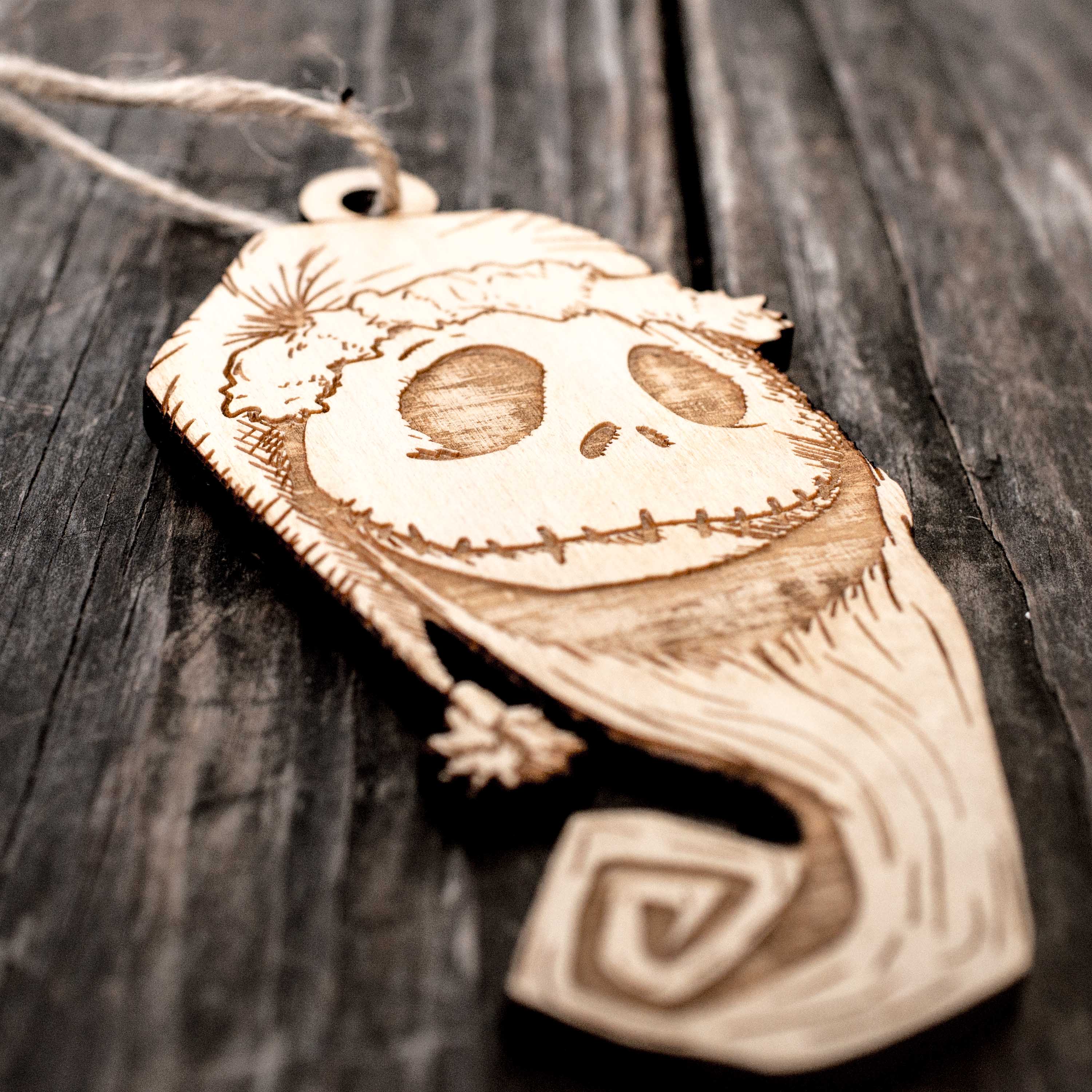 Ornament - Santa Jack - Raw Wood 3x5in