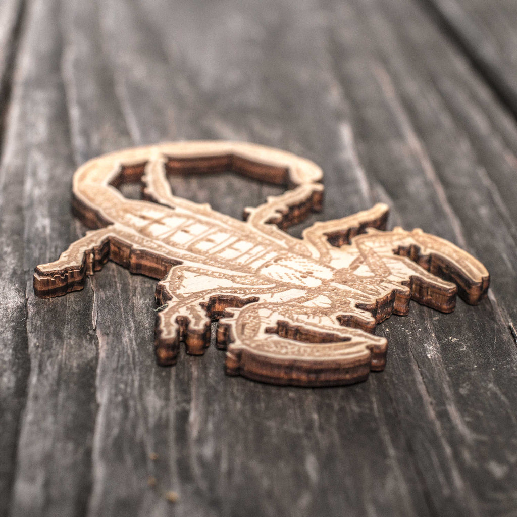 Ornament - Scorpion - Raw Wood 3x4in