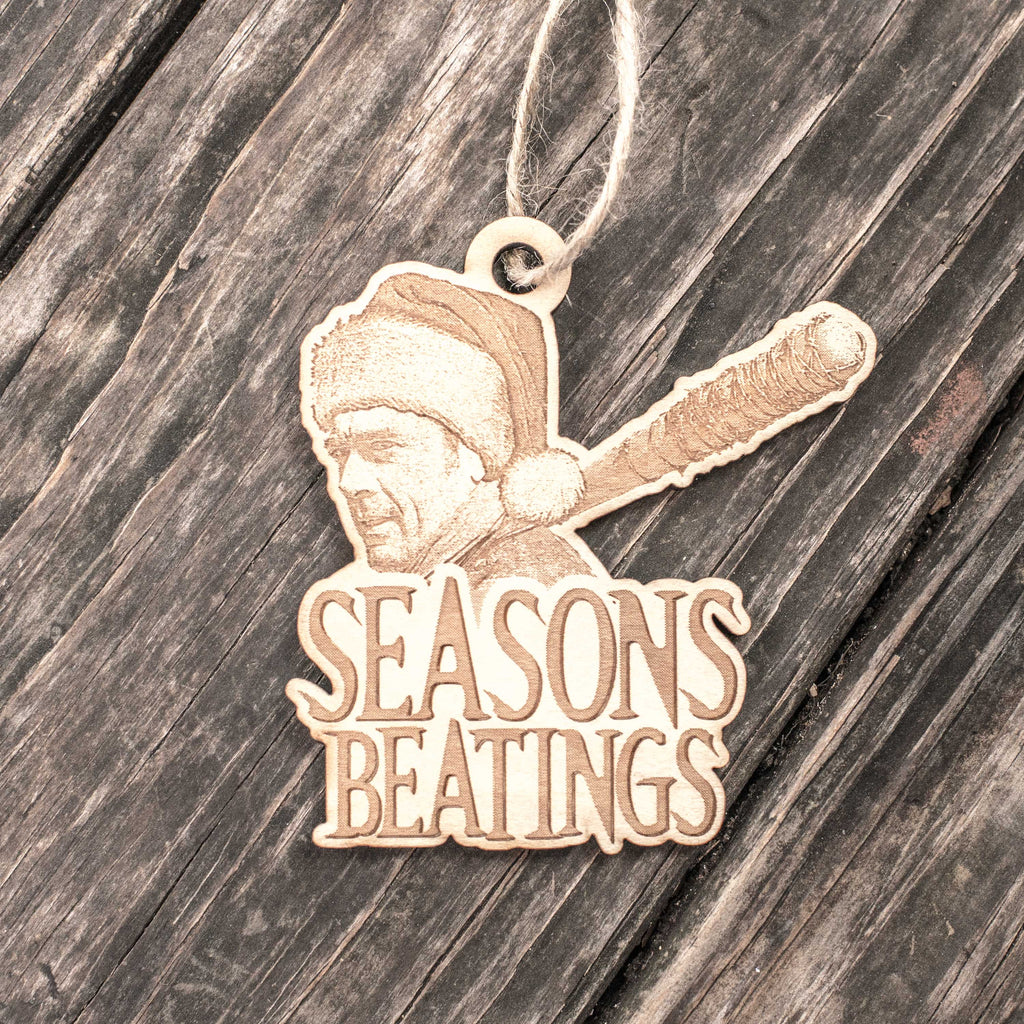 Ornament - Seasons Beatings - Raw Wood 3x4in