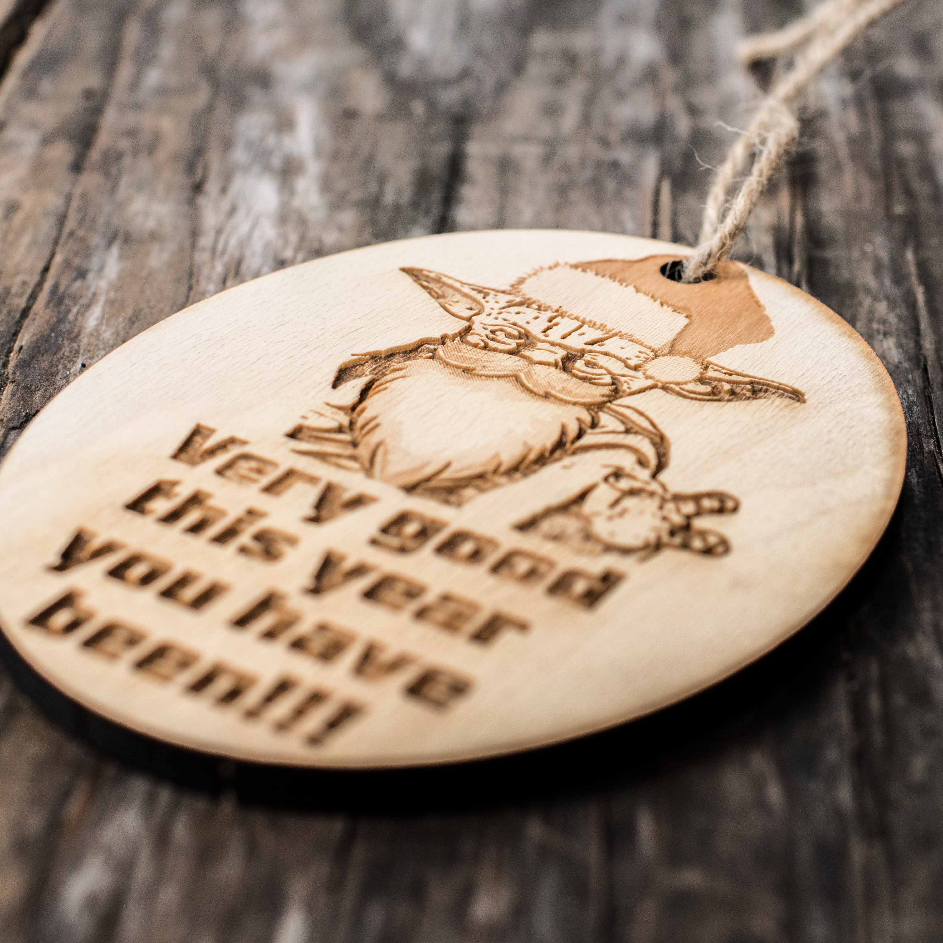 Ornament - Very Good This Year - Raw Wood 4x3in