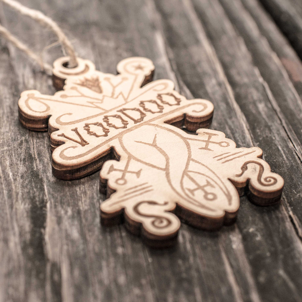 Ornament - Voodoo- Raw Wood 3x4in