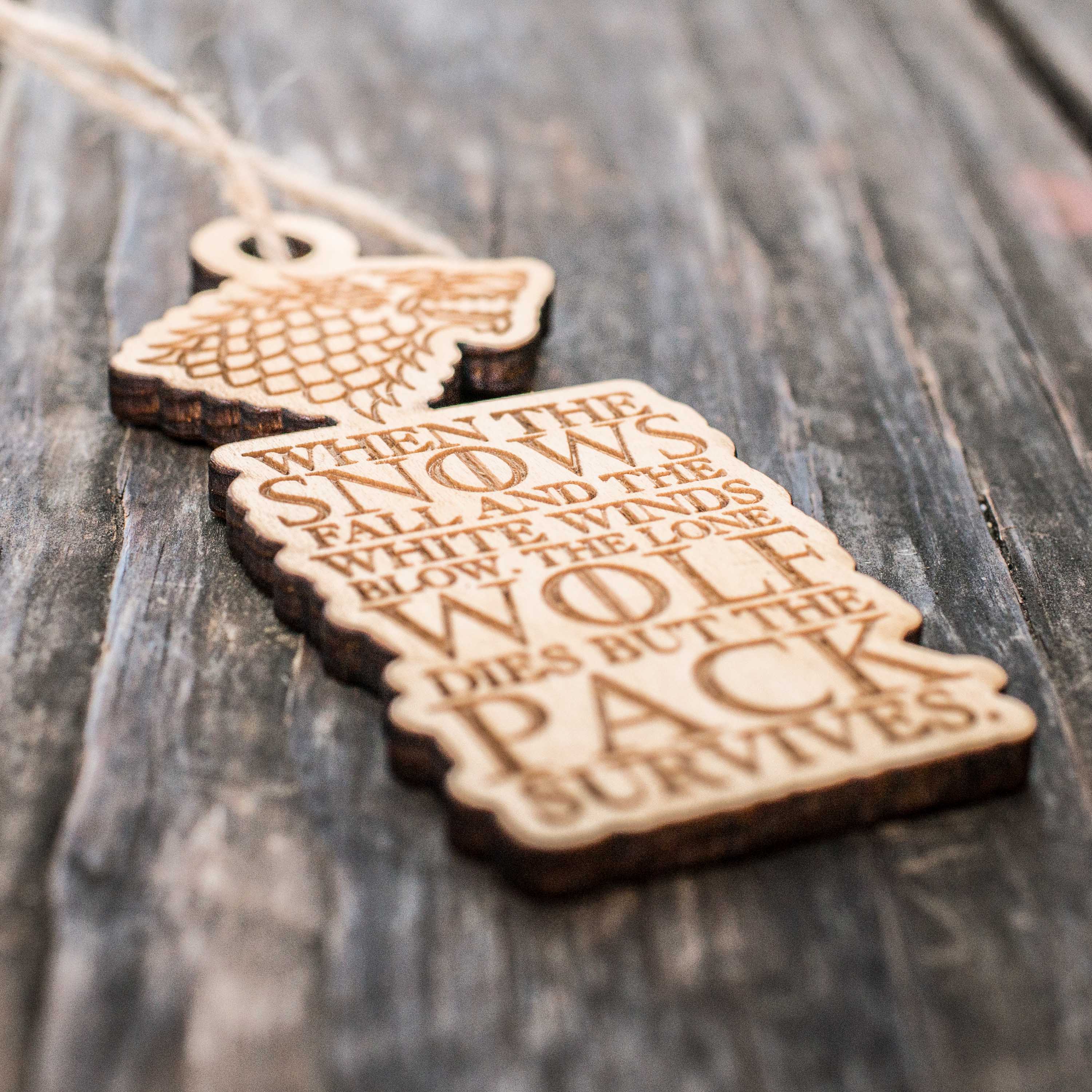 Ornament - When the Snows Fall - Raw Wood 2x4in
