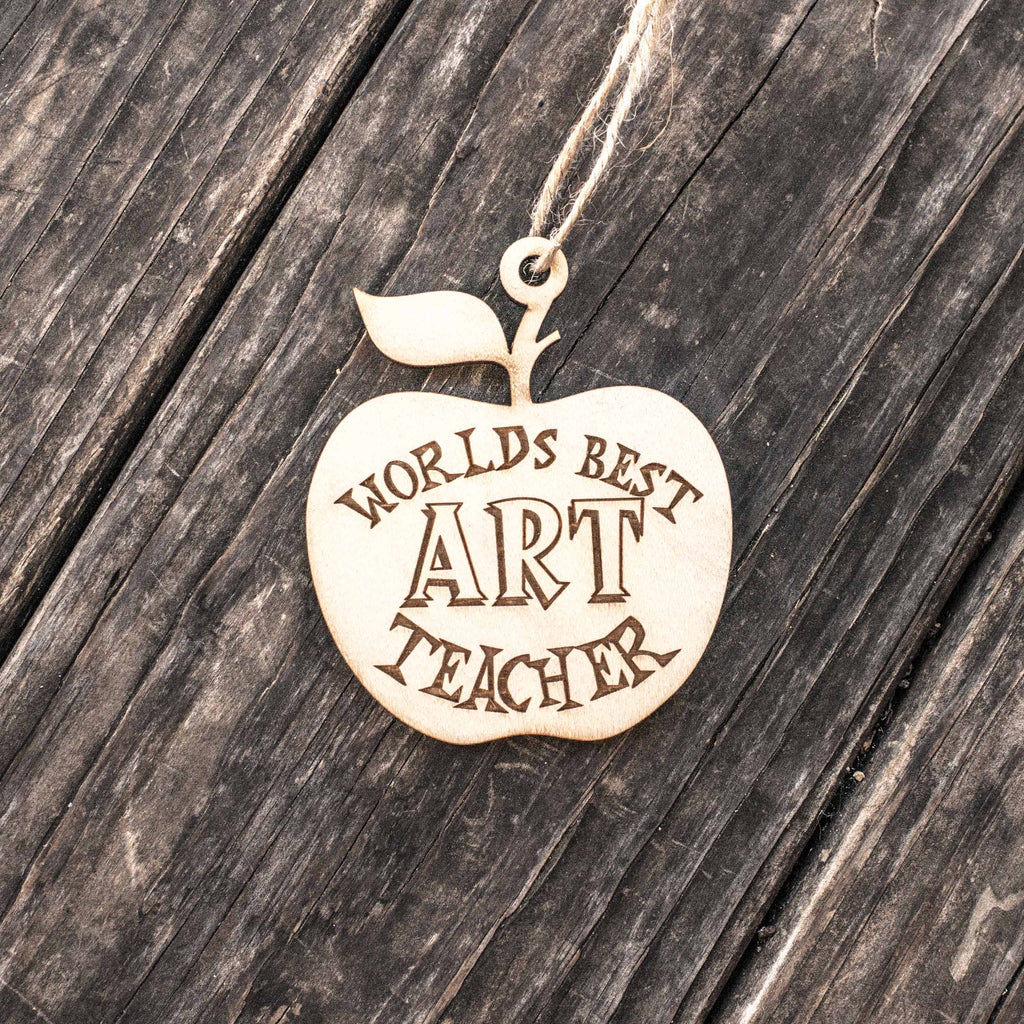 Ornament - World's Best Art Teacher - Raw Wood 3x3in