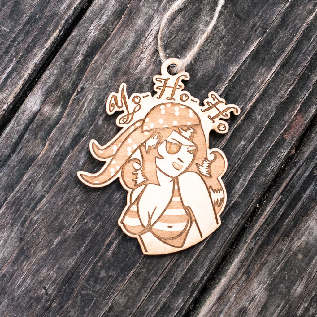 Ornament - Yo Ho Ho - Raw Wood 4x3in