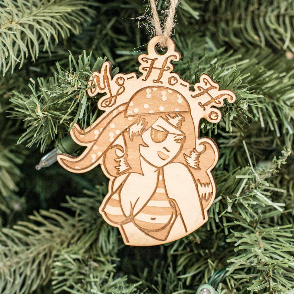 Ornament - Yo Ho Ho - Raw Wood 4x3in