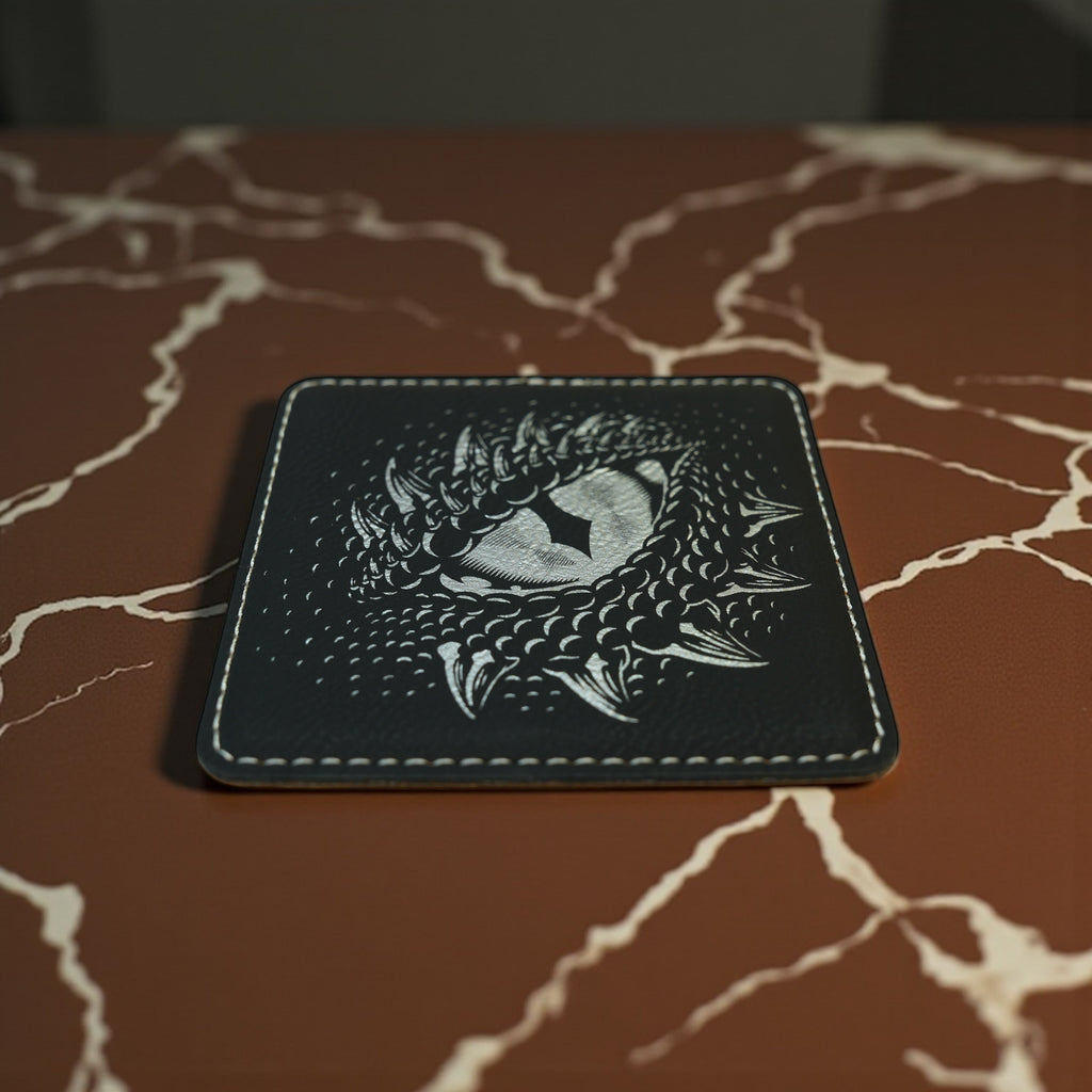 Coaster - Dragons Eye - SET OF 2 - Leather or Stitched Cork