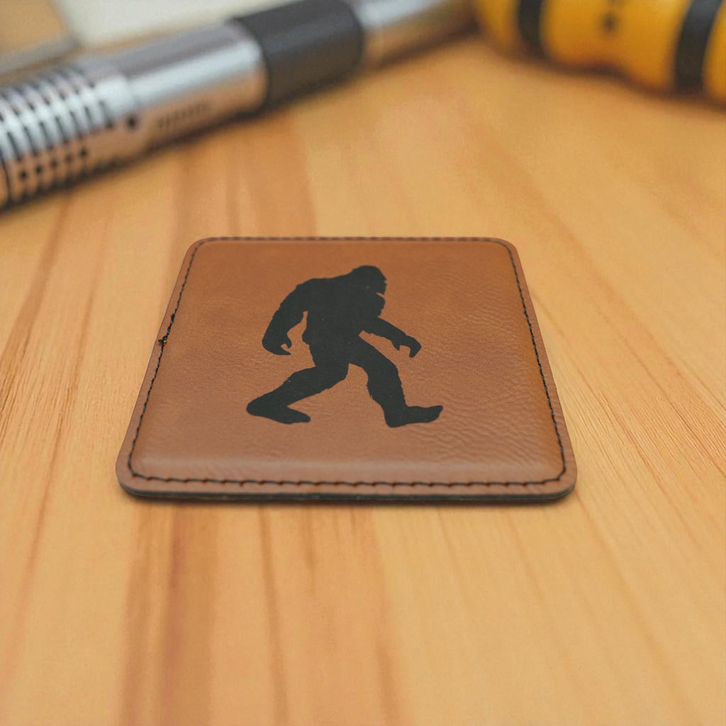 Coaster - Bigfoot Sasquatch - SET OF 2 - Leather or Stitched Cork