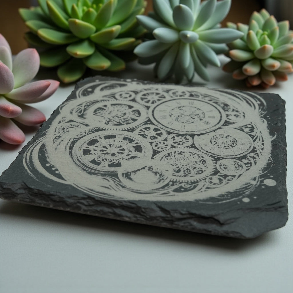 Coaster - Slate - Arcane Timepiece - SET OF 2