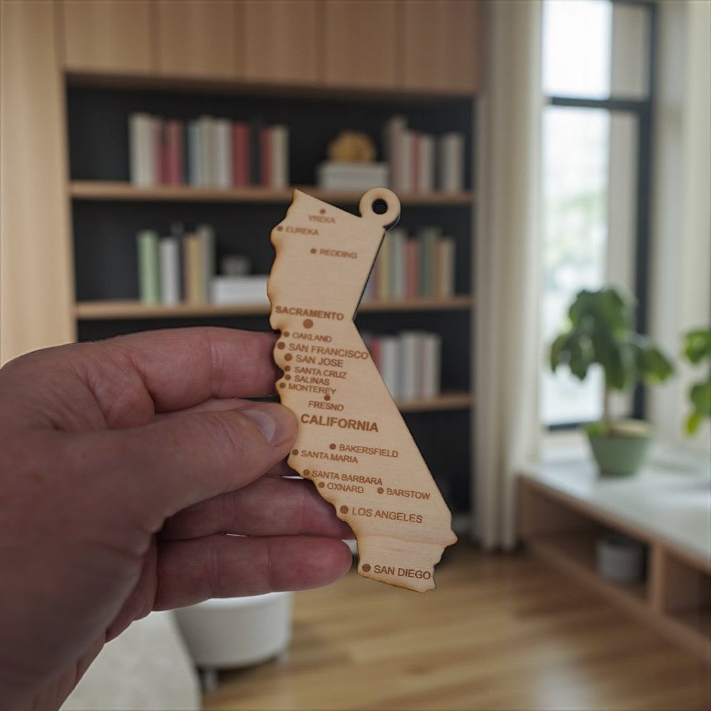 Ornament - CUSTOM - California State with Cities