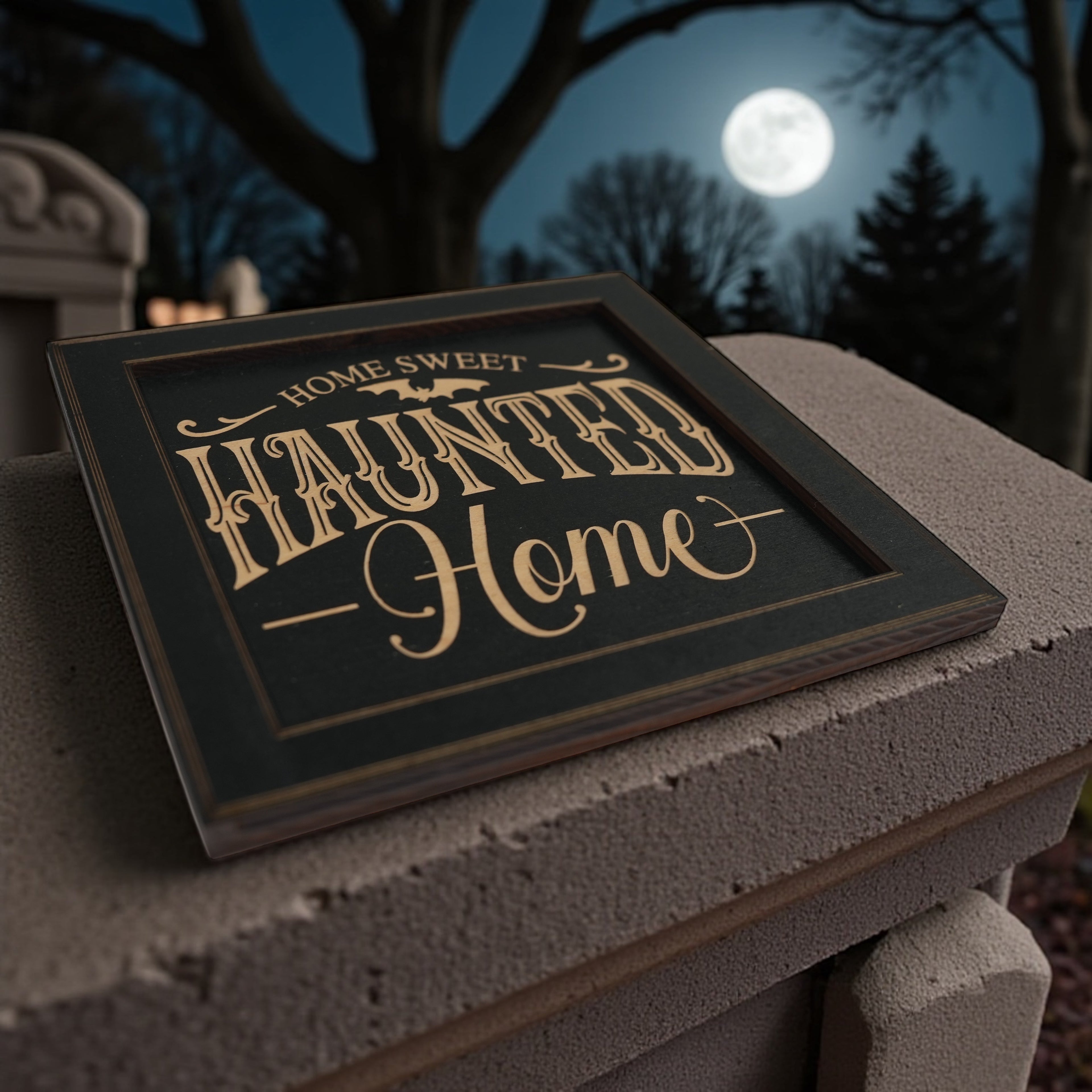 Framed Art - Home Sweet Haunted Home - Halloween