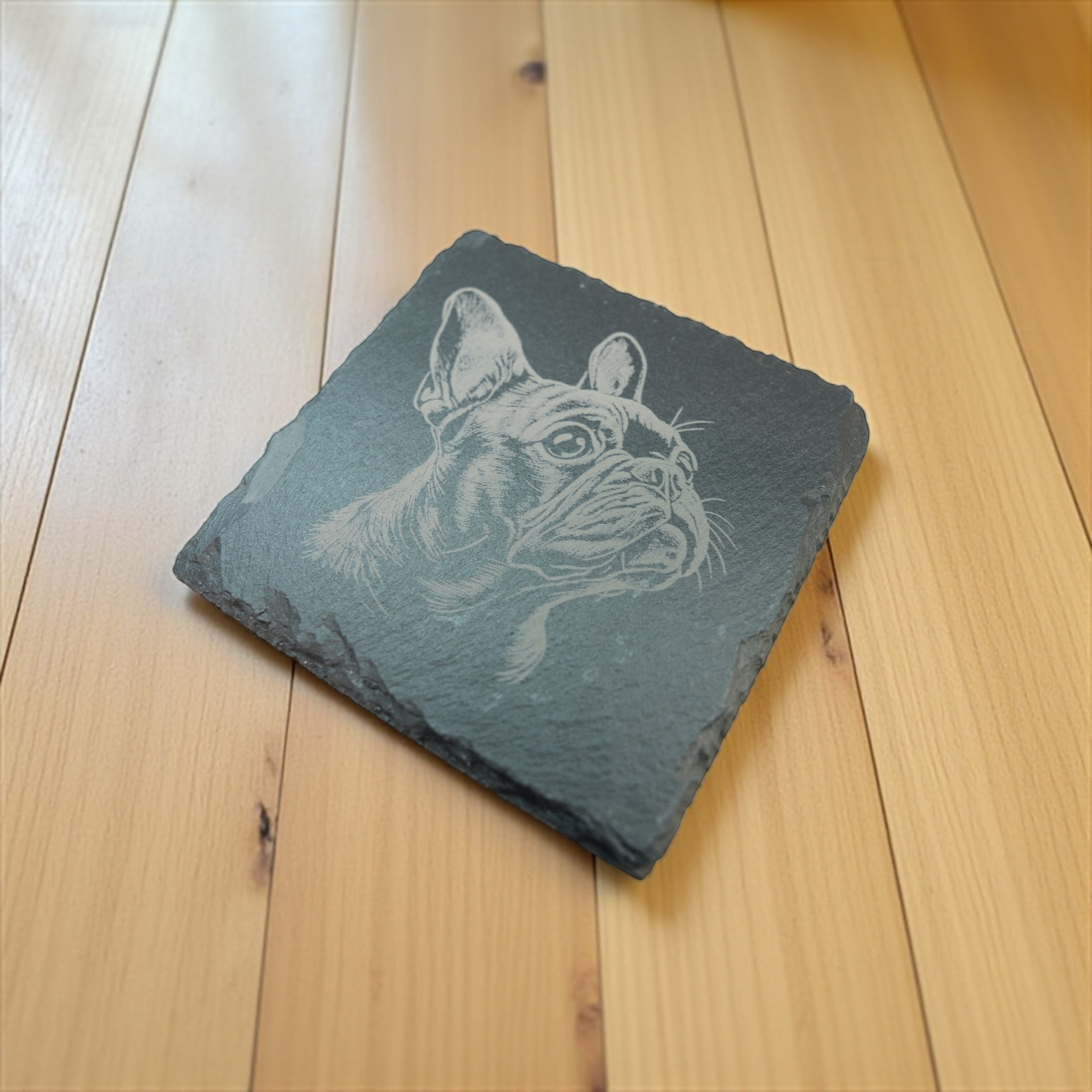 Coaster - Slate - French Bulldog - SET OF 2 - Dog