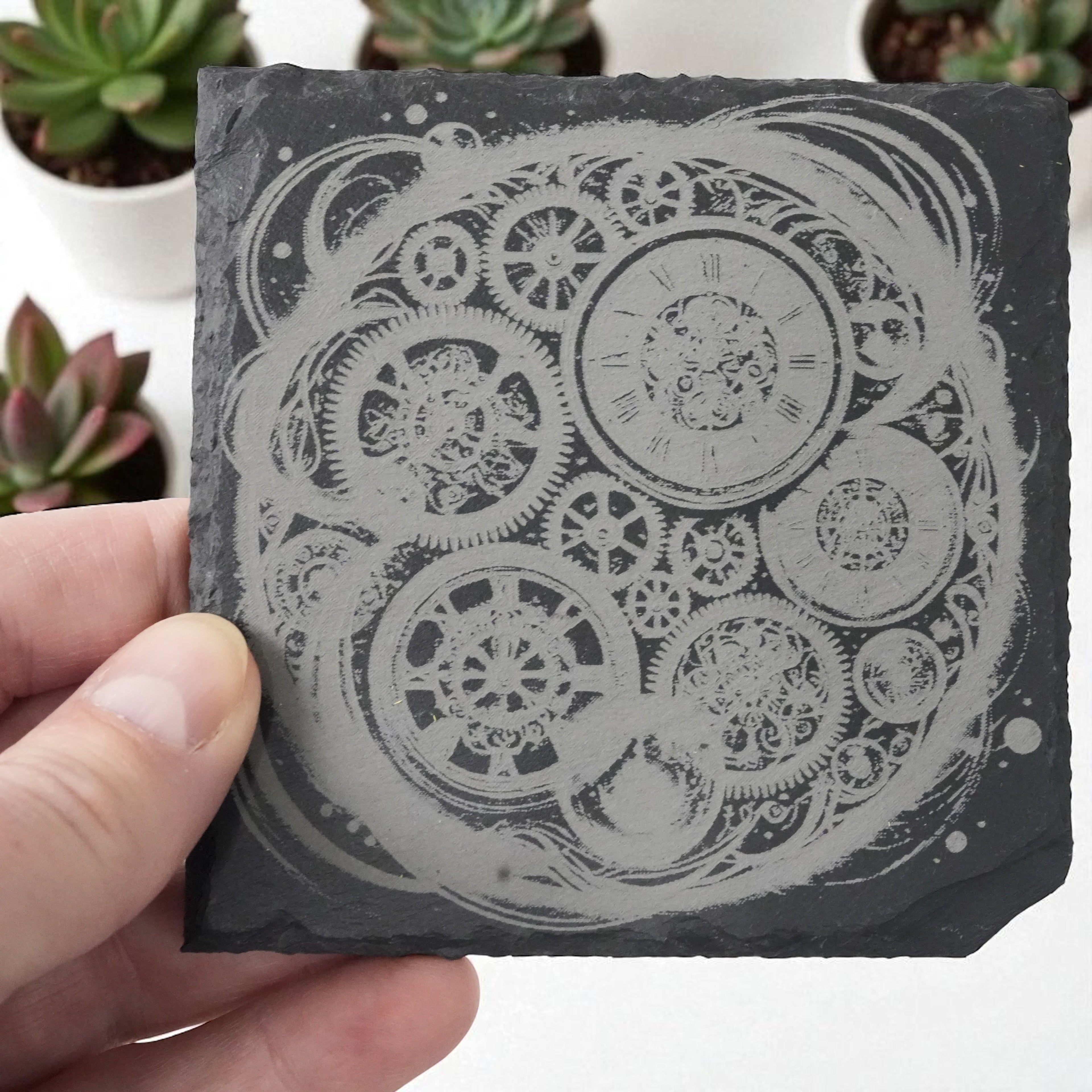 Coaster - Slate - Arcane Timepiece - SET OF 2