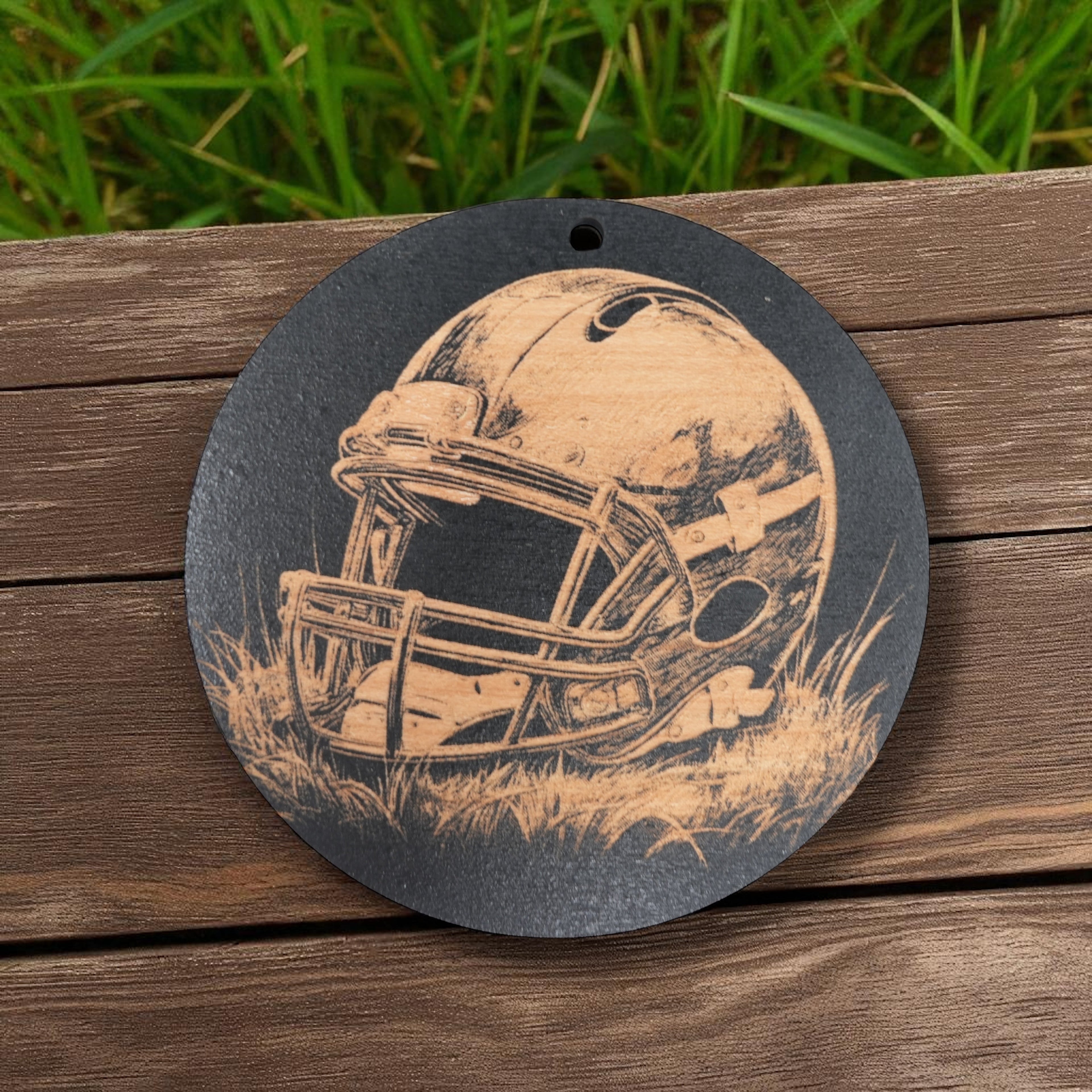 Ornament - Black - Football SET of 3