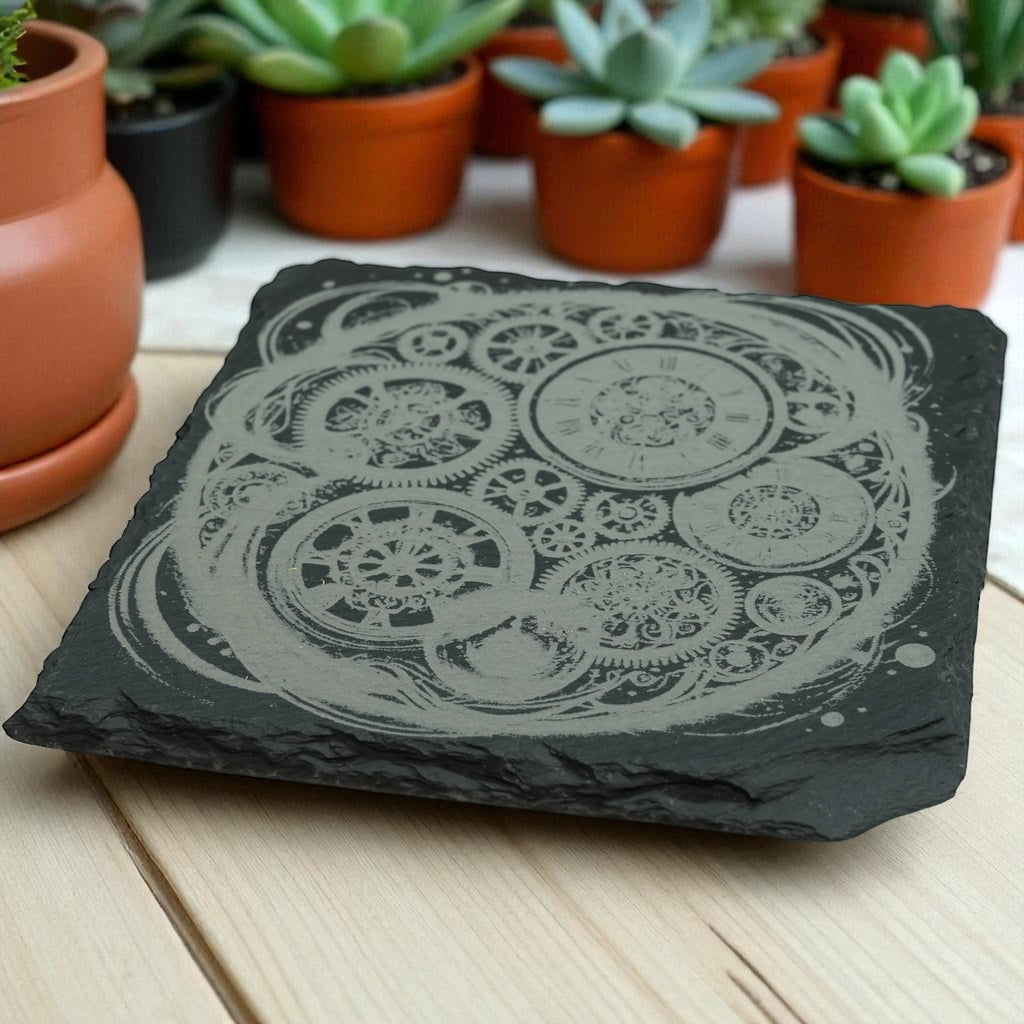 Coaster - Slate - Arcane Timepiece - SET OF 2