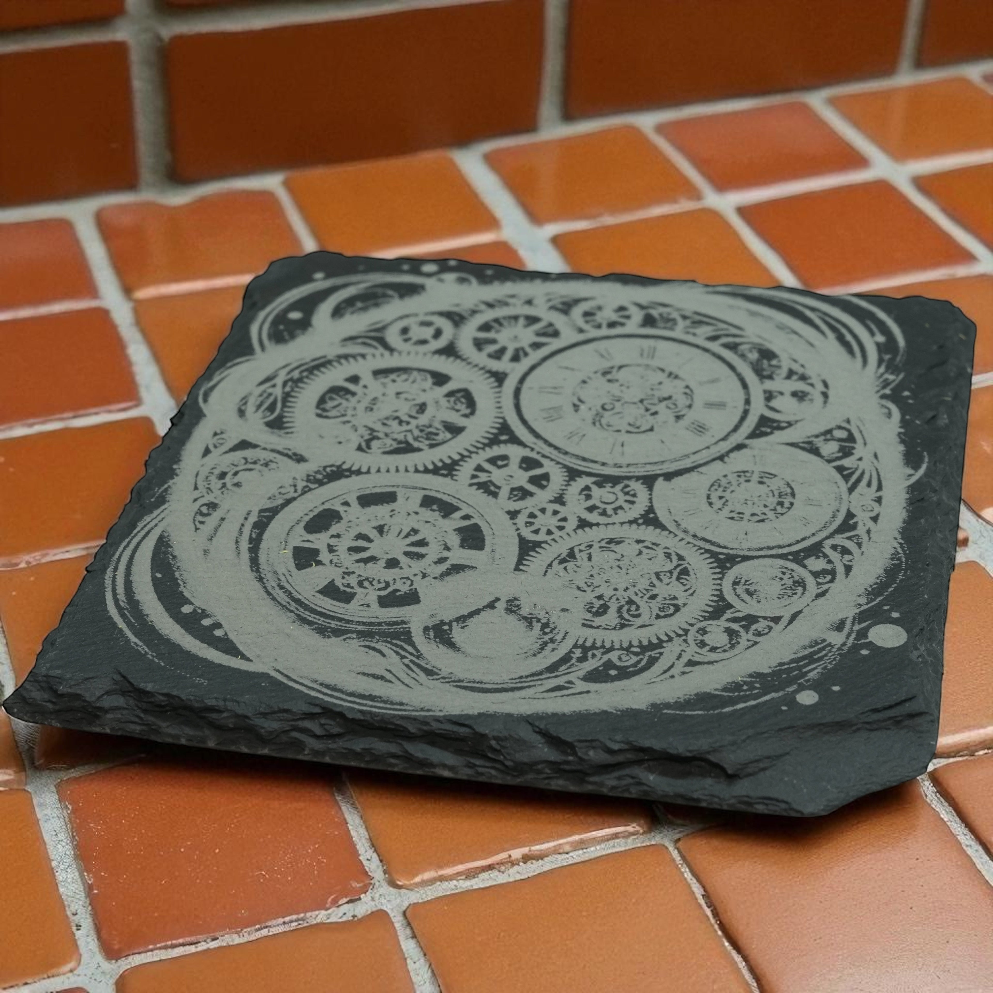 Coaster - Slate - Arcane Timepiece - SET OF 2