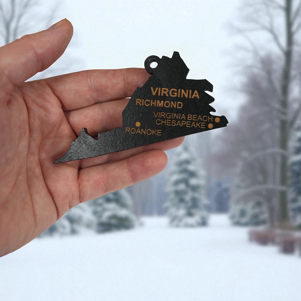 Ornament - CUSTOM - Virginia State with Cities