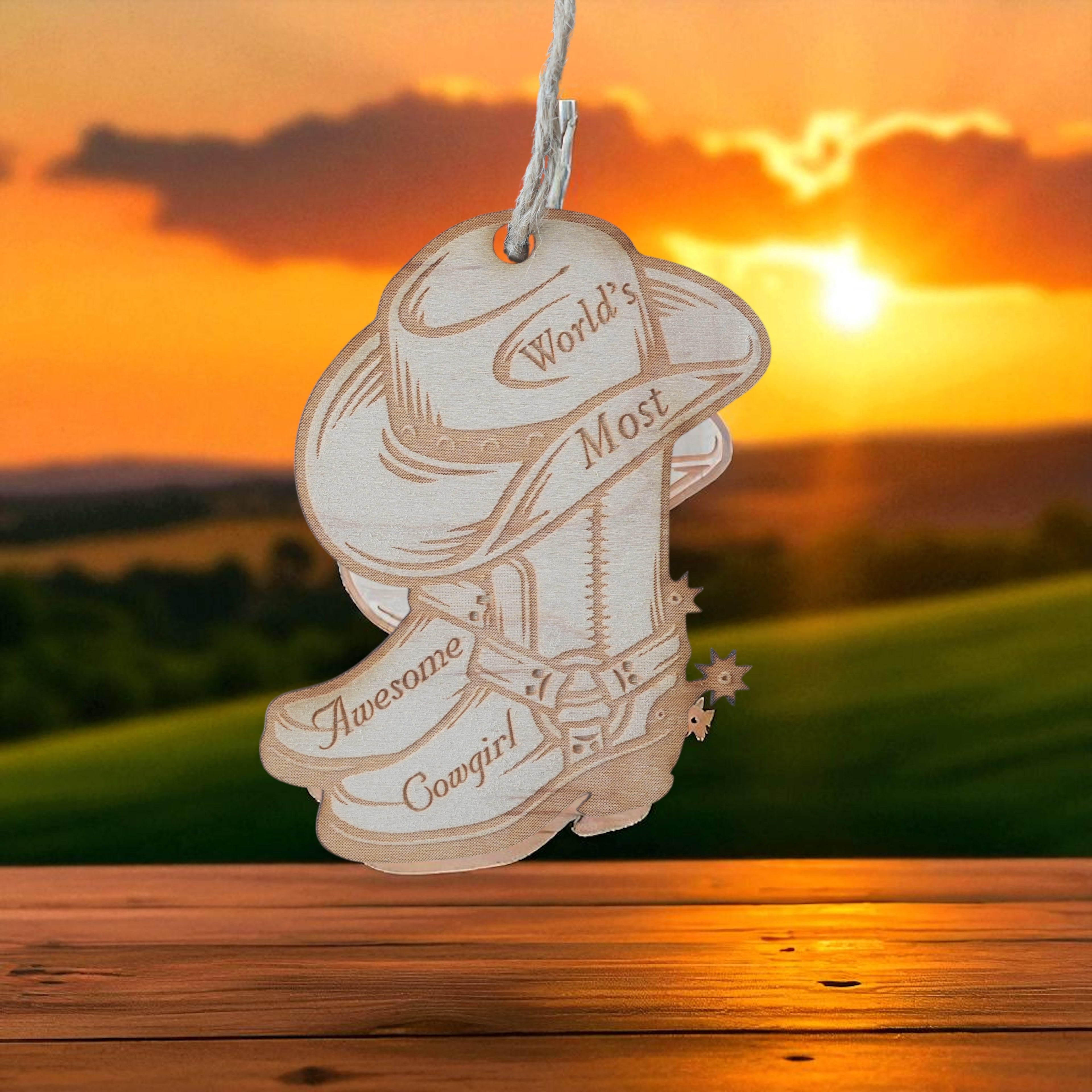 Worlds most Awesome Cowgirl - Ornament