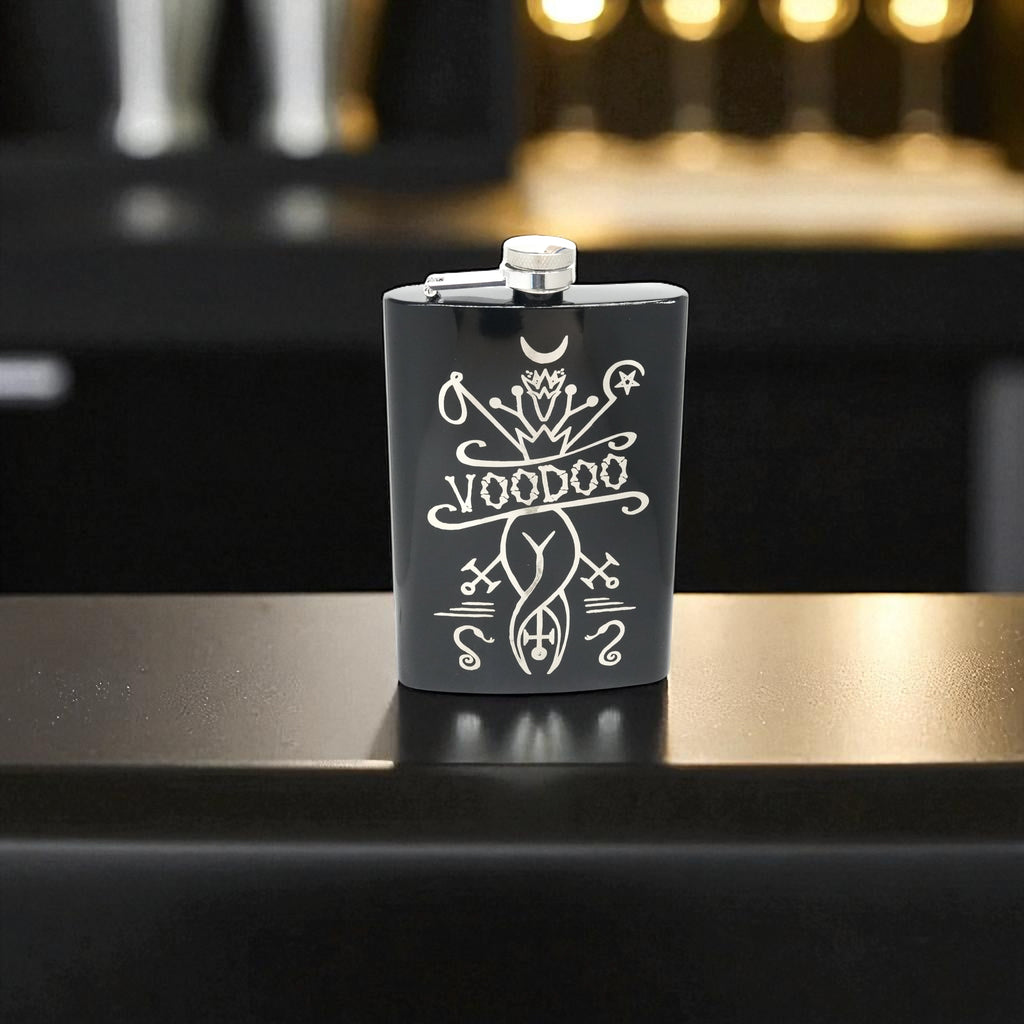 8oz BLACK Voodoo Flask
