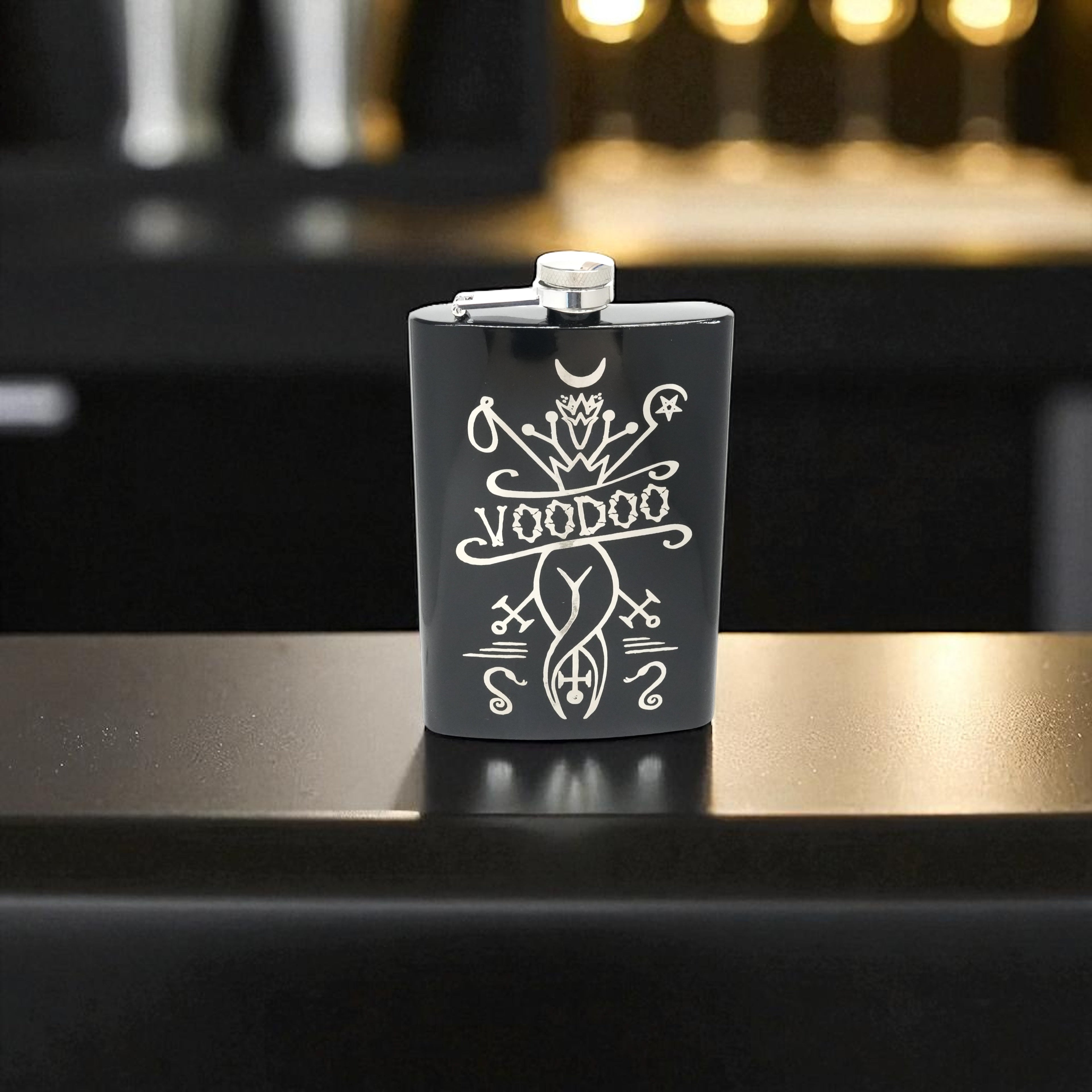 8oz BLACK Voodoo Flask