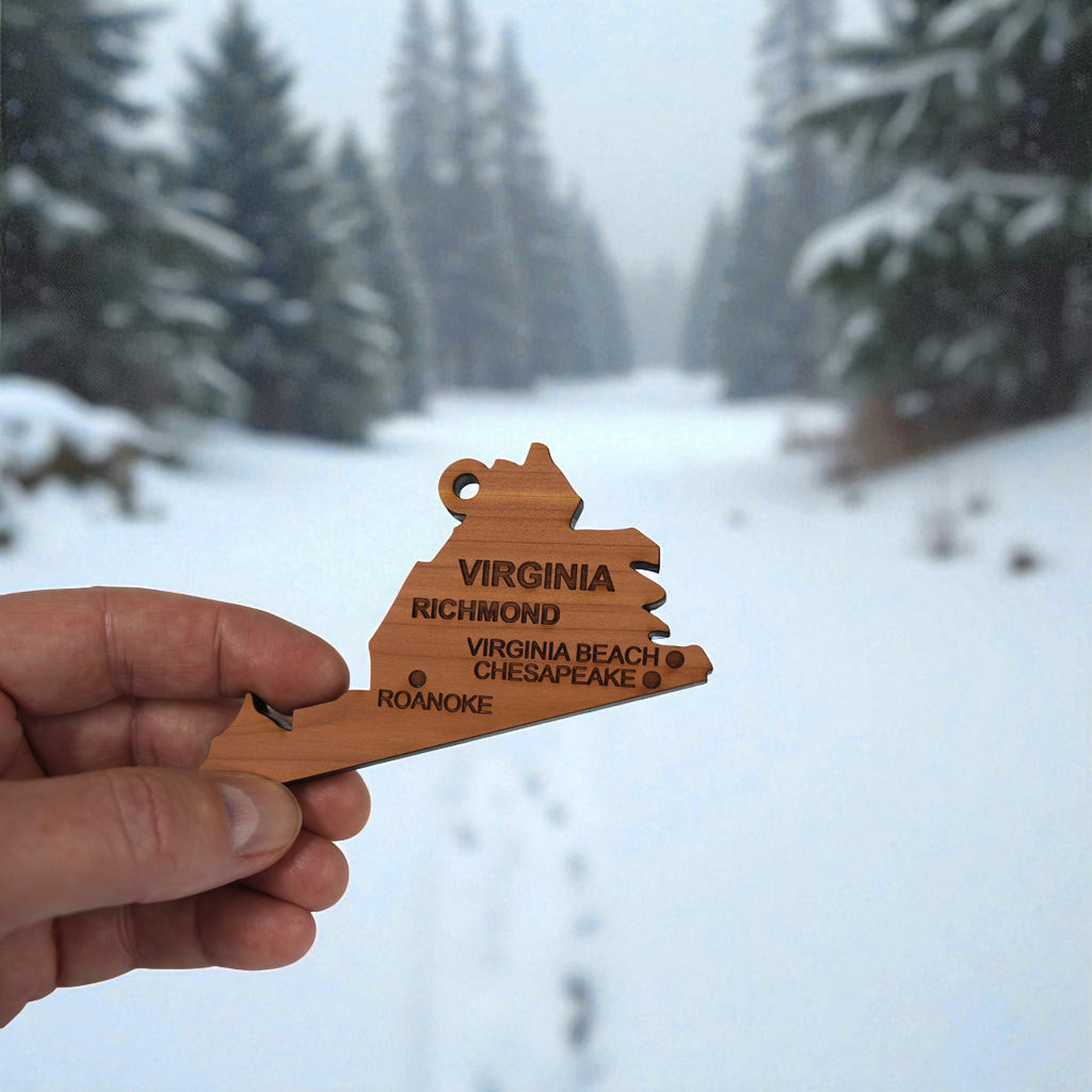 Ornament - CUSTOM - Virginia State with Cities