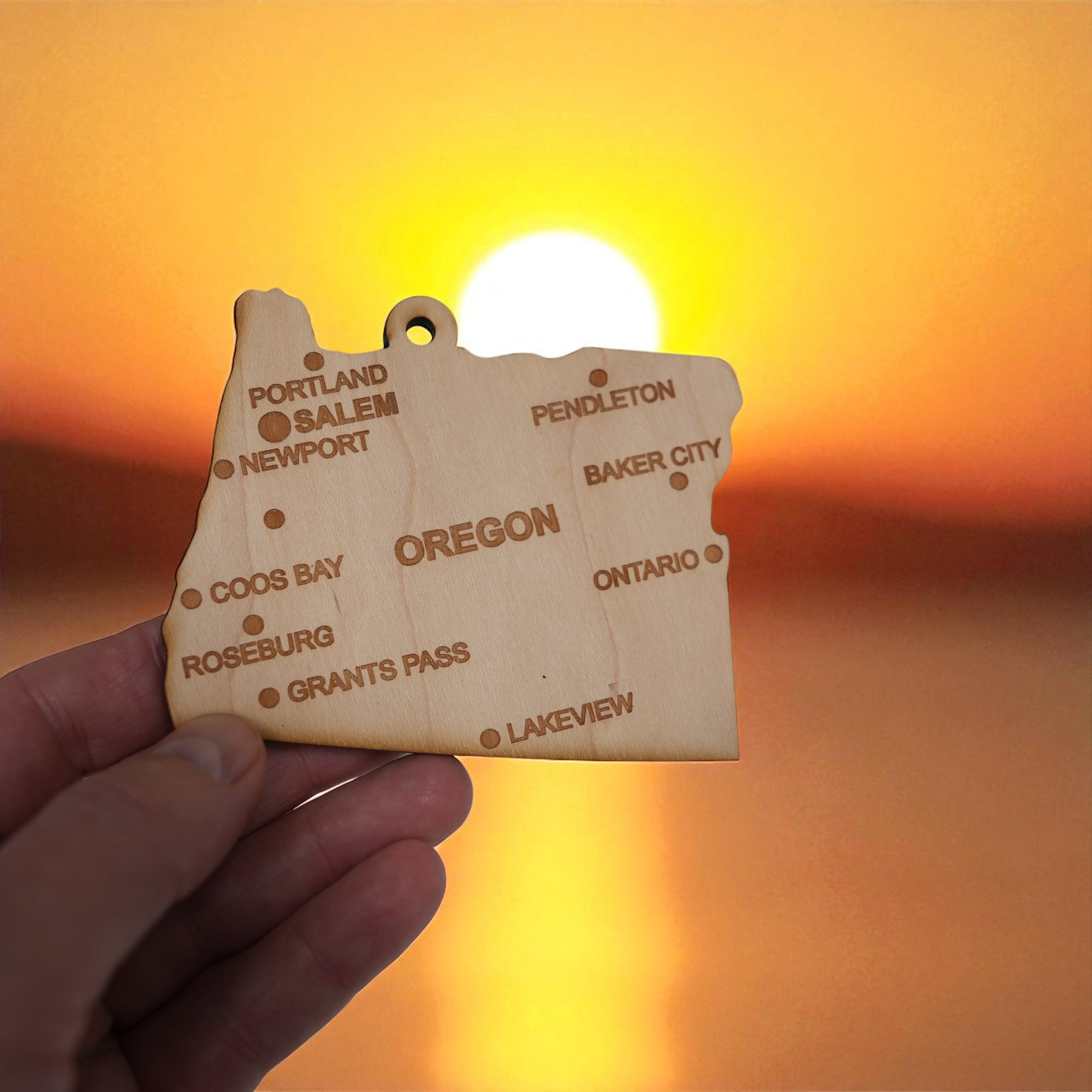 Ornament - CUSTOM - Oregon State with Cities