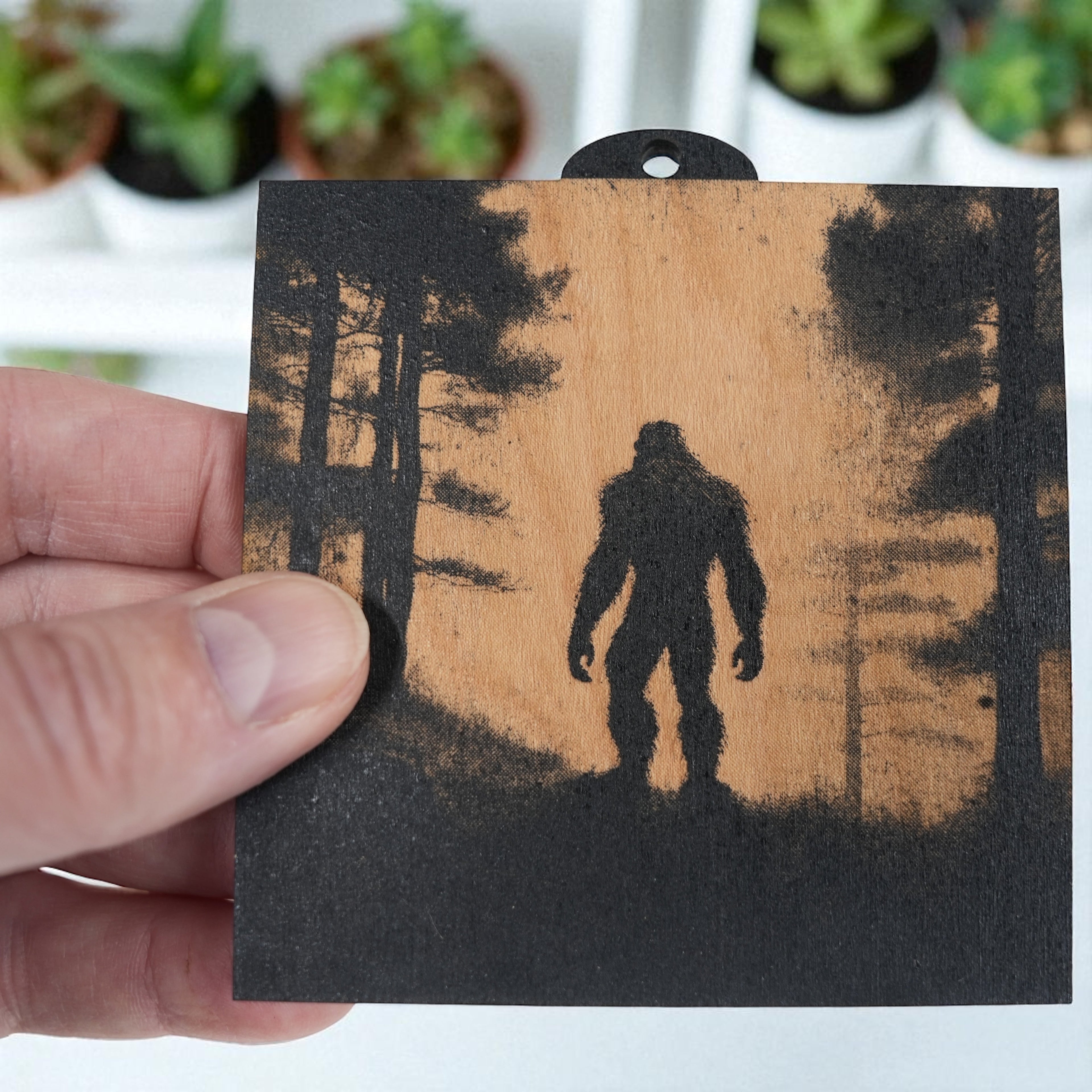 Ornament - BLACK - Bigfoot Sasquatch SET of 4 Ornaments