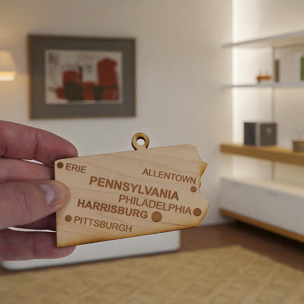 Ornament - CUSTOM - Pennsylvania State with Cities