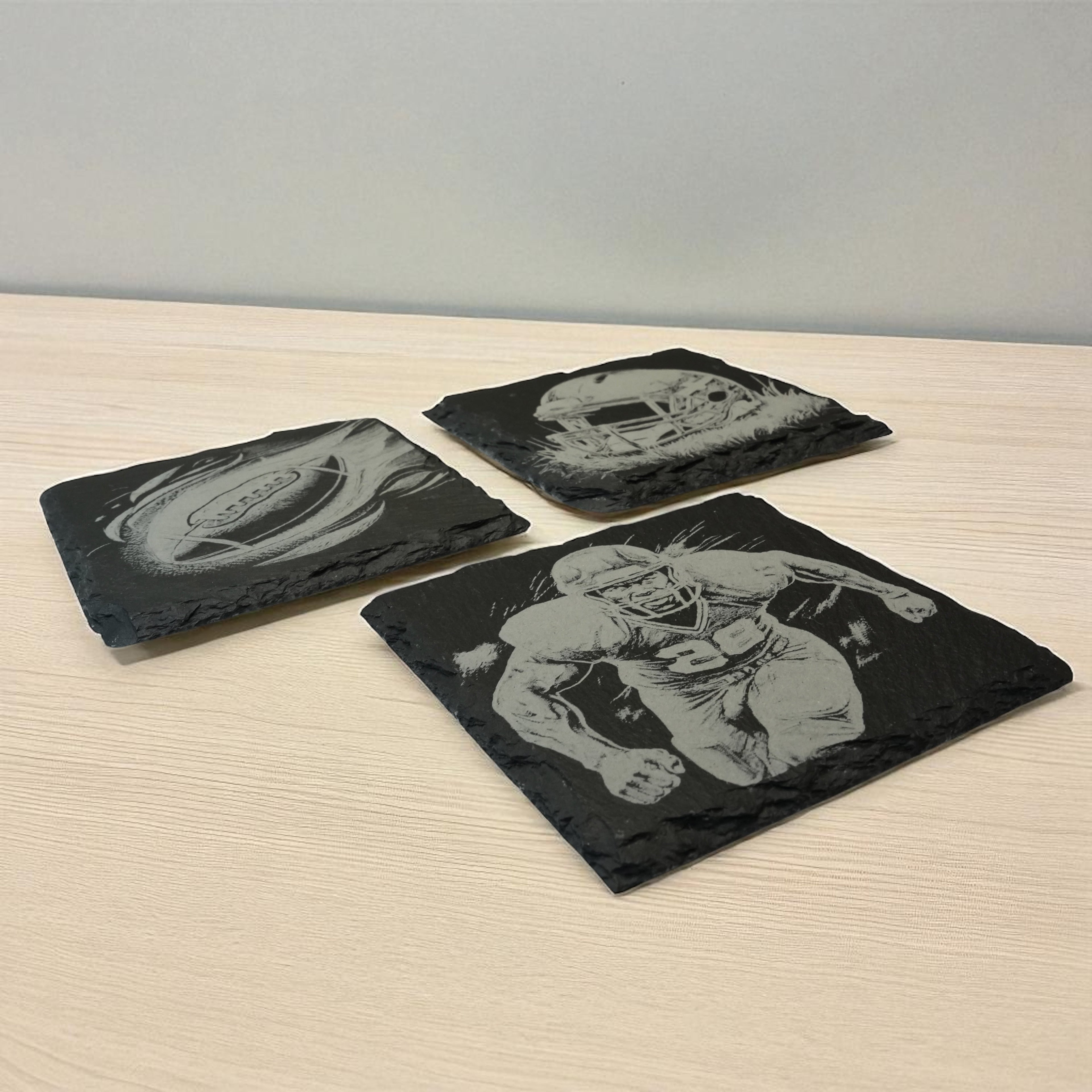 Coaster - Slate - Football - SET OF 3
