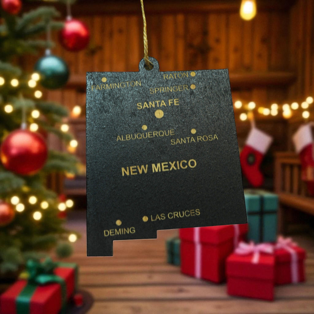 Ornament - CUSTOM - New Mexico State with Cities