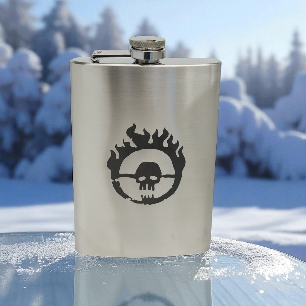 8oz Skull Branding Stainless Steel Flask