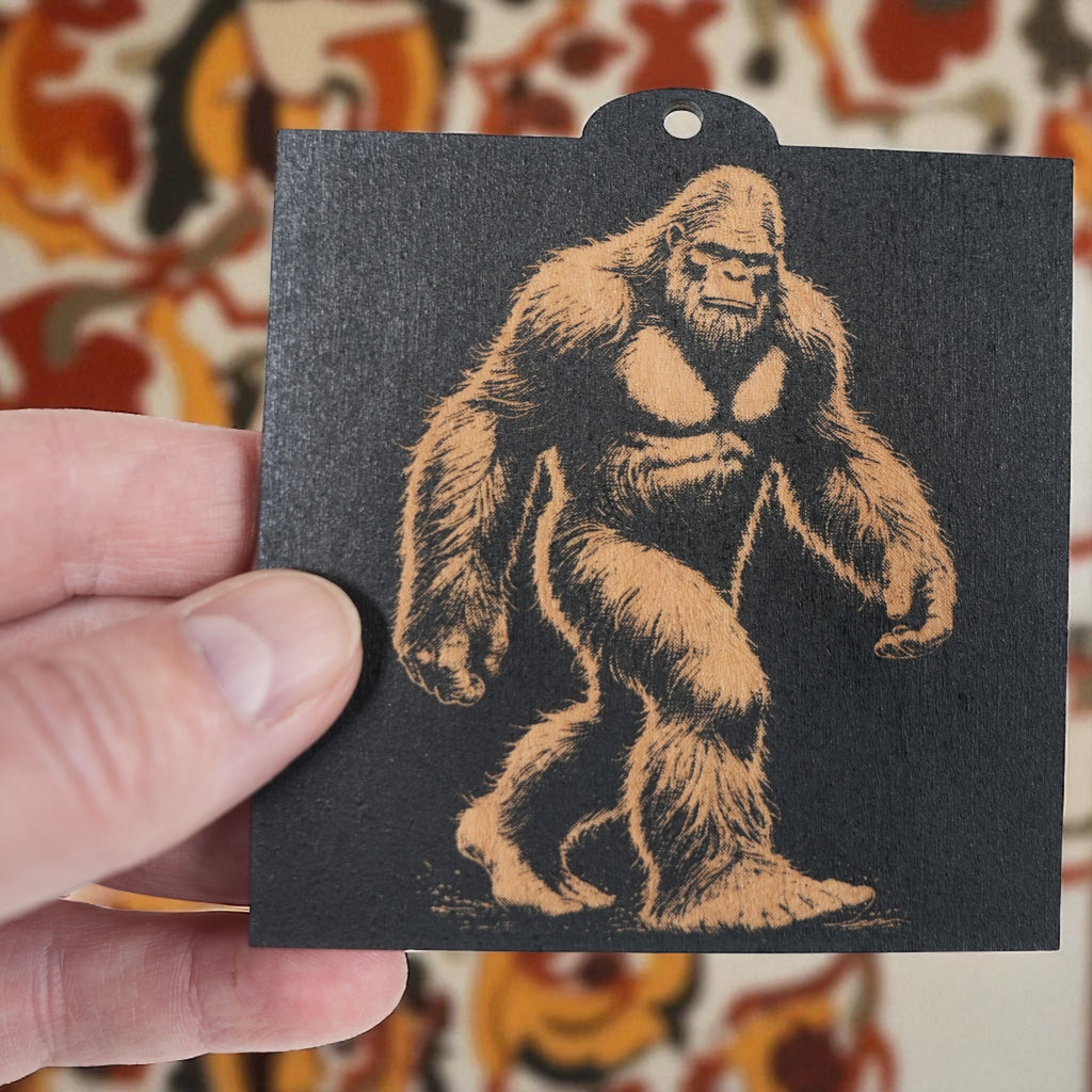Ornament - BLACK - Bigfoot Sasquatch SET of 4 Ornaments