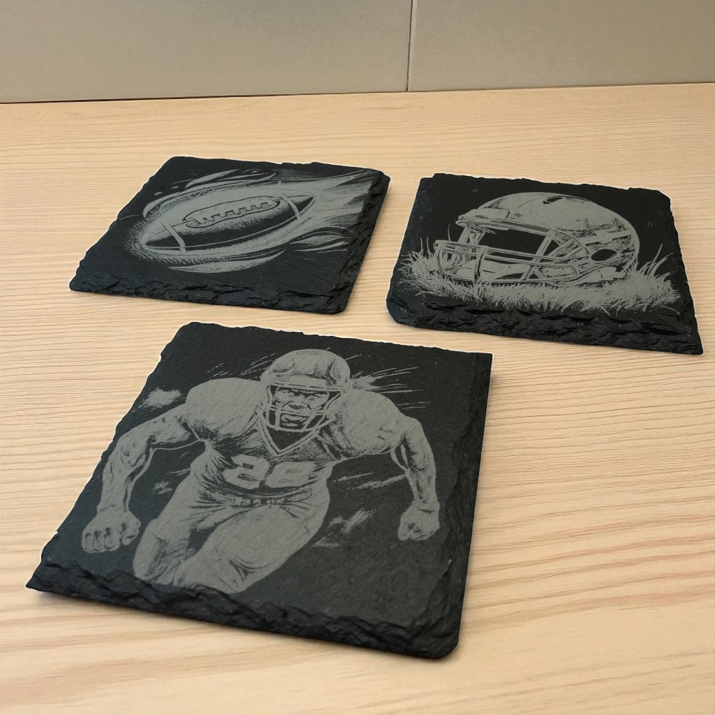 Coaster - Slate - Football - SET OF 3