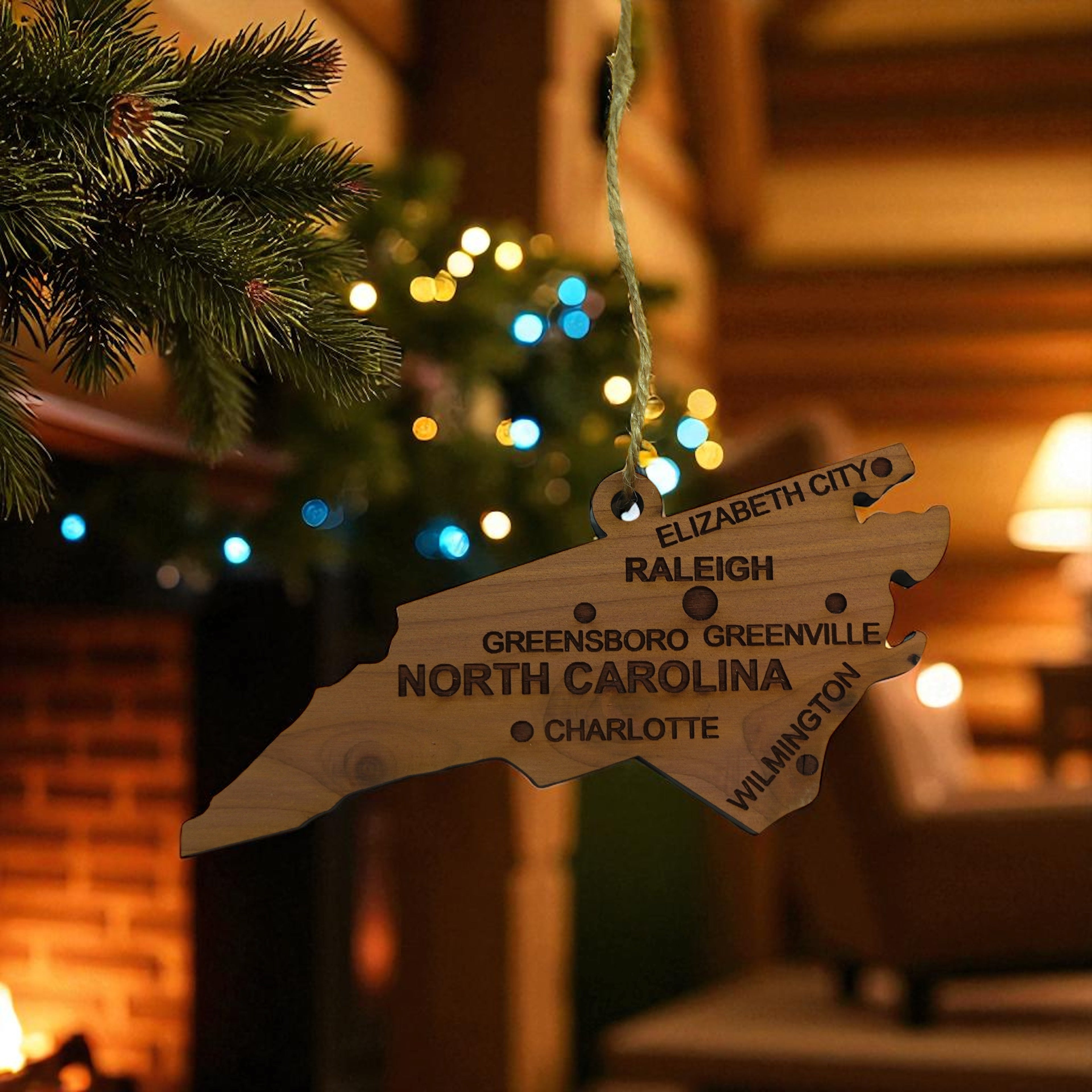 Ornament - CUSTOM - North Carolina State with Cities