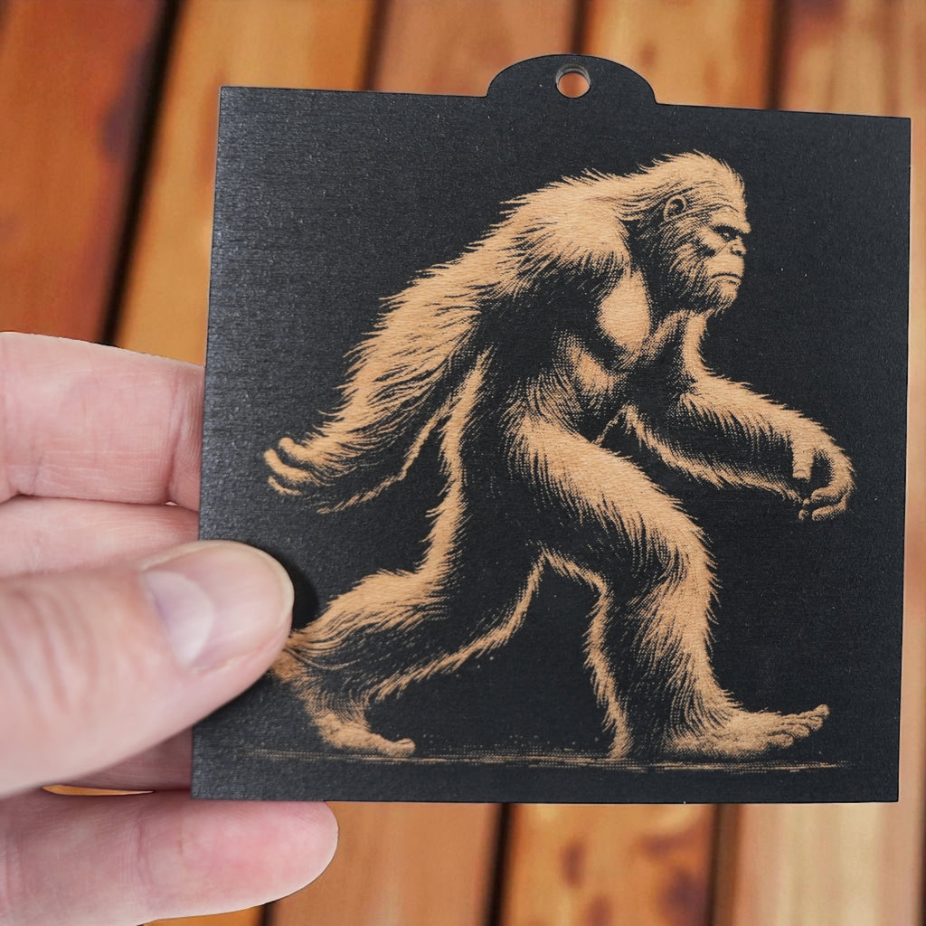 Ornament - BLACK - Bigfoot Sasquatch SET of 4 Ornaments