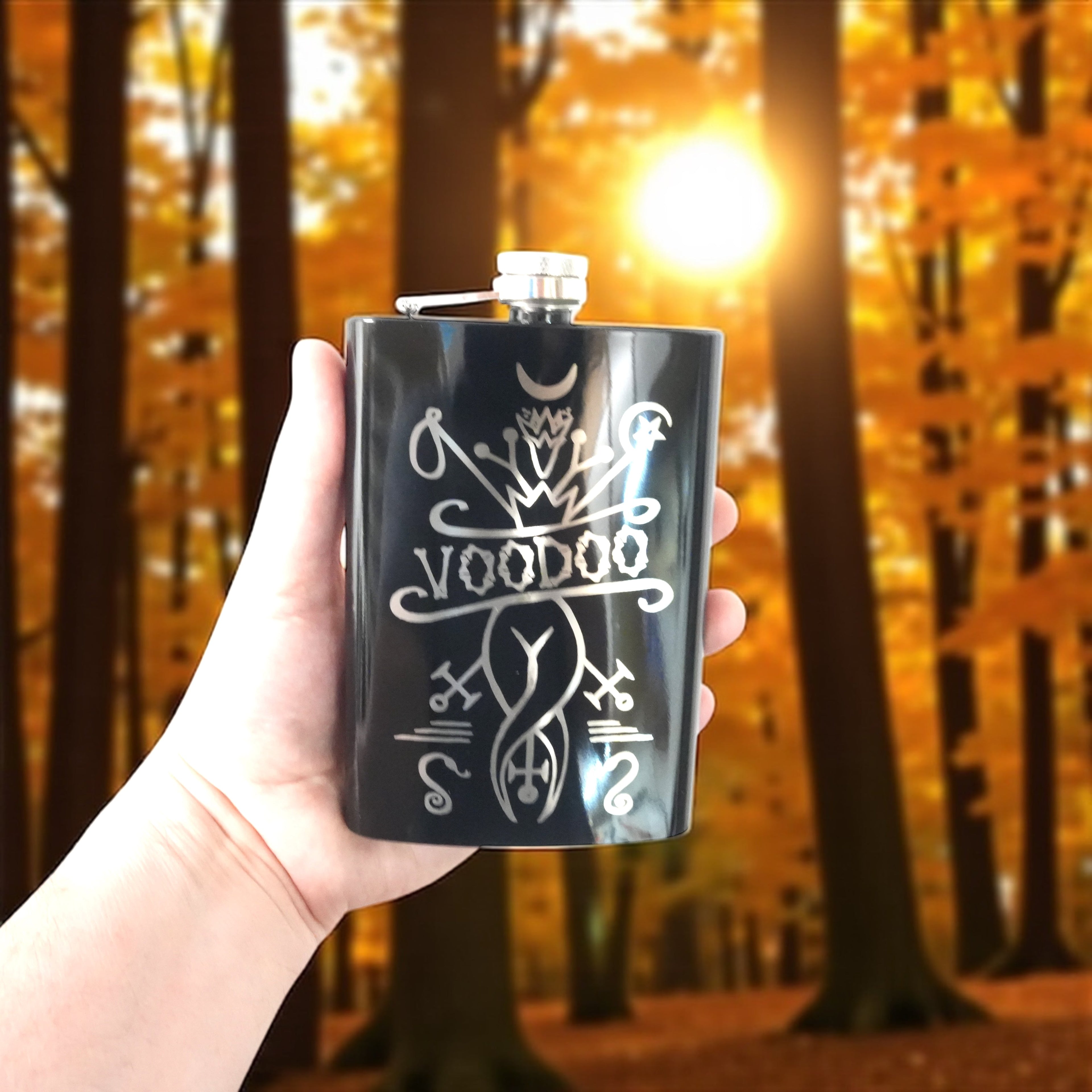 8oz BLACK Voodoo Flask