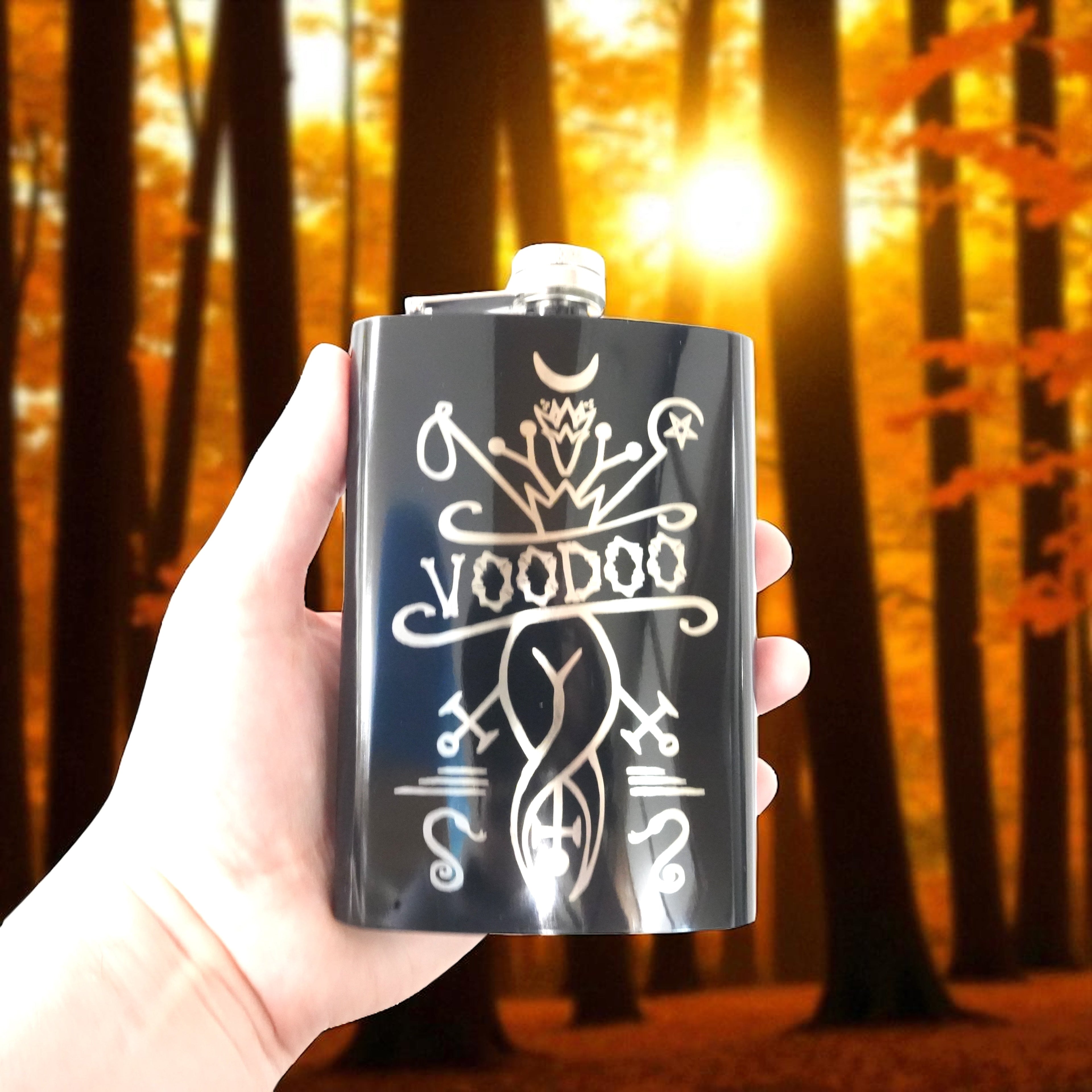 8oz BLACK Voodoo Flask