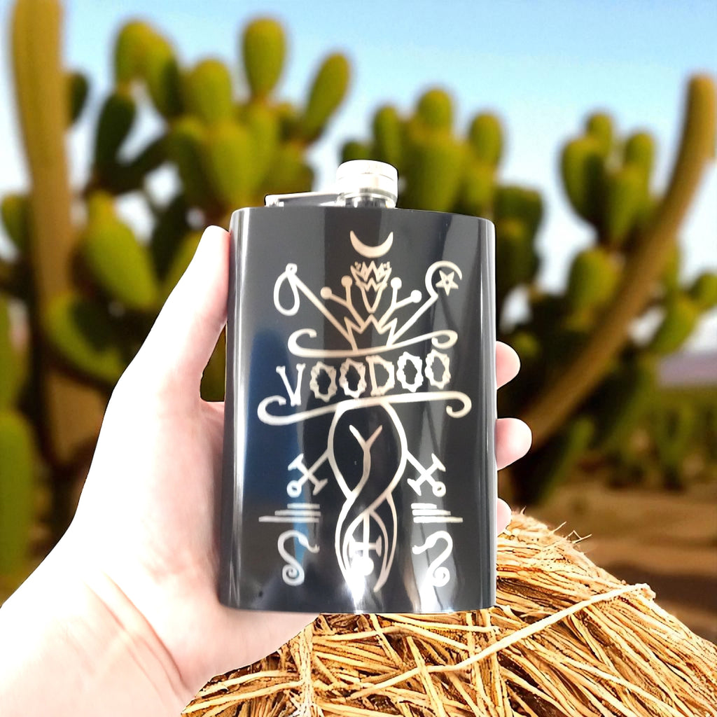 8oz BLACK Voodoo Flask